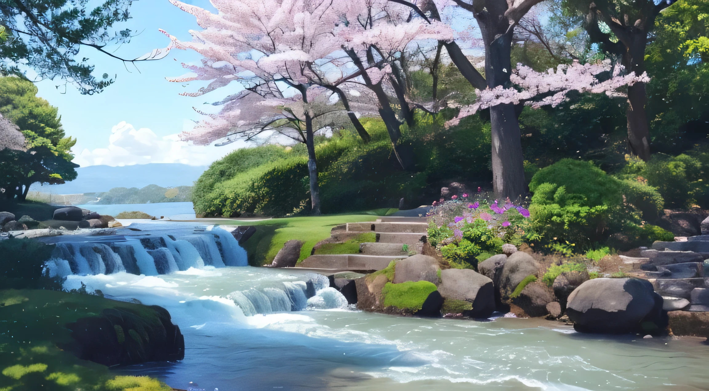 (highest quality),(masterpiece),(超be familiar withな),(高度にbe familiar withな),(非常にbe familiar withな),theme: Cherry tree in full bloom、Cherry tree、anime background illustration: RAW photo. solve: 4000×3000 pixels. color palette: soft pastel and bright colors. Feeling: Calm, Whimsical, and invite. composition: A balanced composition with a focal point that brings out foreground elements. lit: kind, Diffuse lighting with subtle changes in brightness. style: ファンタジーと魅力のタッチを備えたアニメにInspirationを得た. be familiar with: Cherry tree in full bloomなどの要素を含む, rich green, cozy building, and the winding road. Inspiration: anime scenery, studio ghibli movies, fantasy world, quiet natural environment. Camera setup: none (that'with digital illustrations). Other notes: Pay attention to the atmosphere, Objects that are far away appear brighter、be familiar withが不明瞭になる. Add a foreground layer to incorporate depth, midway point, and background elements. Use soft brush strokes and blending techniques、Creates a fantastical and magical atmosphere。. Consider adding magical or fantasy elements, floating islands wait., Whimsical creatures, or a glowing orb. Include small details like birds, butterfly, Fallen leaves add movement and a sense of life. experiment with different textures, rough bark, Smooth water surface, wait.. Incorporating natural elements、evokes a sense of tranquility and harmony。