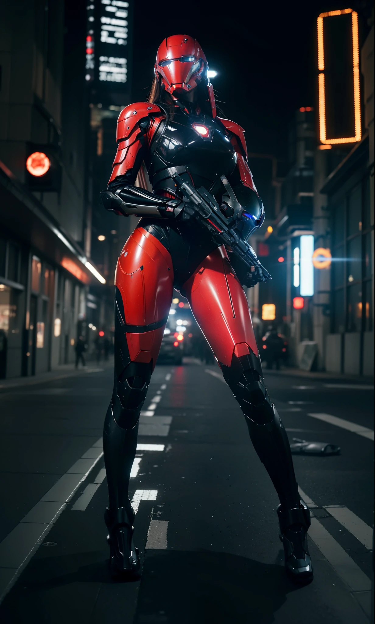 futuristic high tech style，best quality,fairy skin,(every time :1.2),Everlasting,super detailed,actual,high quality,lighting,Ray tracing,ultra high definition,upper body, Future Iron Man mecha，Film shooting，Battery，Launching equipment，large caliber artillery，Rostland 8k，Mecha Cyber Armored Tank Girl,Wearing a cyberpunk technology helmet，Star Warframe Helmet，Has a breathing light，The armor of the future shines，armed cannon，High-tech armor，Wear black gloves，Perspective mechanical parts