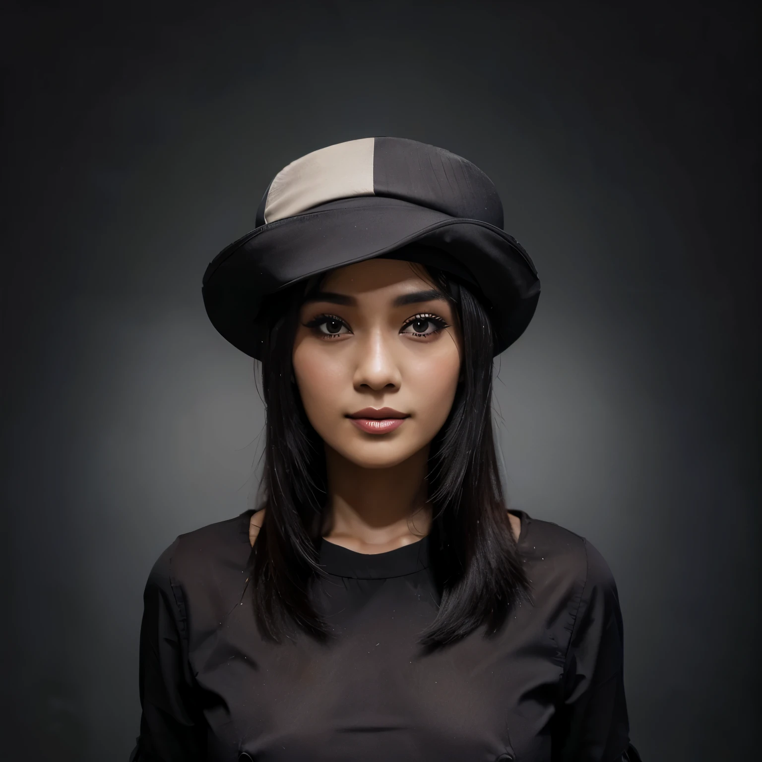 Buat kue ulang tahun berbentuk topi fedora berwarna hitam dengan angka 33th di atasnya