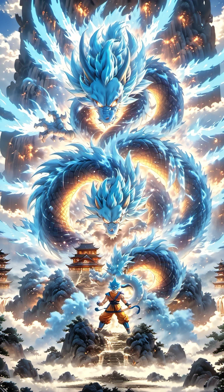 (best quality,4k,8k,high resolution,masterpiece:1.2),Super detailed,(actual,photoactual,photo-actual:1.37),illustration,dragon ball,figure,Wukong,vegnette,robust,Saiyan,fighting,energy beam,Action packed,史诗般的fighting,martial arts,Explosive force level,flight,gas explosion,Transformation,Characteristic hairstyle,muscular,otherworldly existence,fantasy,venture,superhuman strength,Supernatural abilities,angry,Axia,Namexians,robot,fighting championship,galactic conquest,cosmic threat,evil villain,The ultimate warrior,Orbital energy attack,dynamic poses,rich and colorful,shining,eye-catching,high-energy,Explosive effect,Orin Temple,dragon balls,deformation,interesting,good and evil,Teamwork,loyalty,destiny,immortal,lasting legacy,A symbol of power,The spirit of never giving up,Heroes who save the earth,larger than life,Legend,Engaging narrative,Fast-paced,Rapid heartbeat,universe-altering ventures,Dream of becoming the strongest warrior.