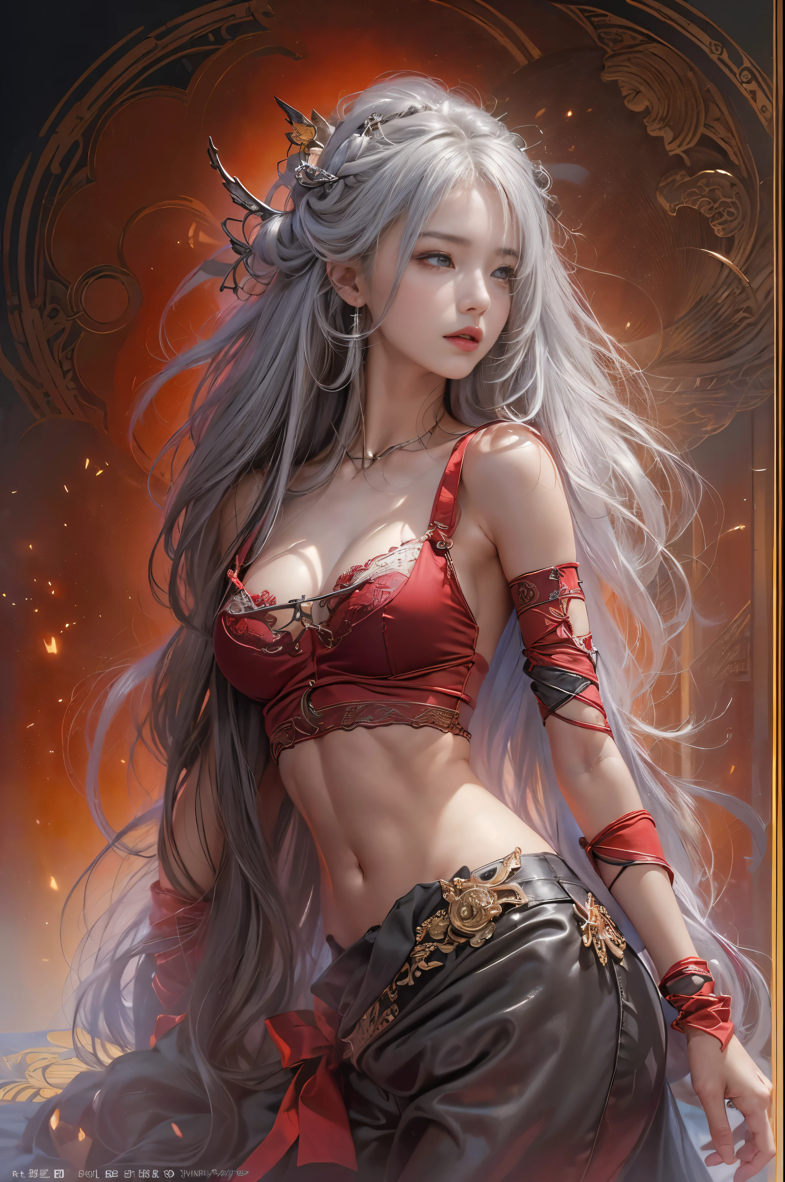 ((masterpiece:1.4)、(highest quality:1.4)、(realistic:1.7))、Written by Luis Royo(Written by Luis Royo)Surreal portrait of a beautiful girl、超beautiful girl、((1 girl:1.4))、Radiant natural skin texture、authority luis royo(Written by Luis Royo)、19 years old、(upper arm:1.4、two legs:1.4)、(perfect anatomy:1.4)、(完璧な女性のbody:1.4)、girl portrait、接写body撮影ティナステピース:1.4), (highest qualityの:1.4), (realistic:1.7), Written by Luis Royo, beautiful girl, 超beautiful girl, ((1 girl:1. 4), Radiant natural skin texture, authority luis royo, 19 years oldの, (完璧な女性のbody: 1.4), (完璧な女性のbody: 1.) 4), girl portrait, close、body), fantasy art, soft front light, beautiful expression, cute face, beautiful breasts, big breasts: 1. 2, beautiful butt, fine eyes, Clear and eye-catching, beautiful and attractive, beautiful eyes, thin waist, immature, red lips, ((gray hair, long hair)) , 1 screen display, ((Woman crawling on all fours on a silk bed)), (sexy posture), (milky way in the sky),((Red T-back pants))、((red garter and garter belt))、(laughter),((Rear view))、((look back))、((膣兰))、((erection))