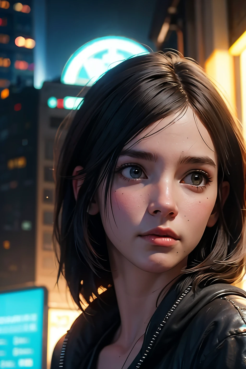 cute cyberpunk rogue woman