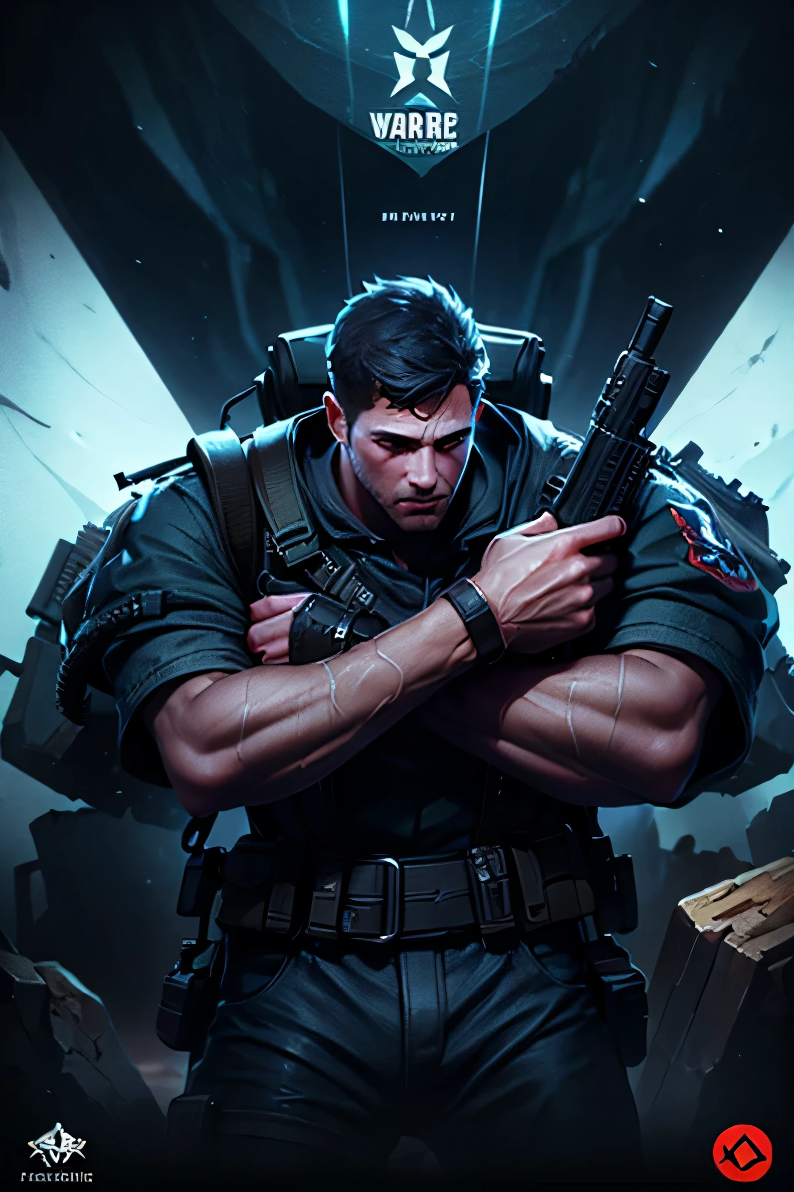 Video game poster, about an fps game about wars throughout history, with the game title in the background