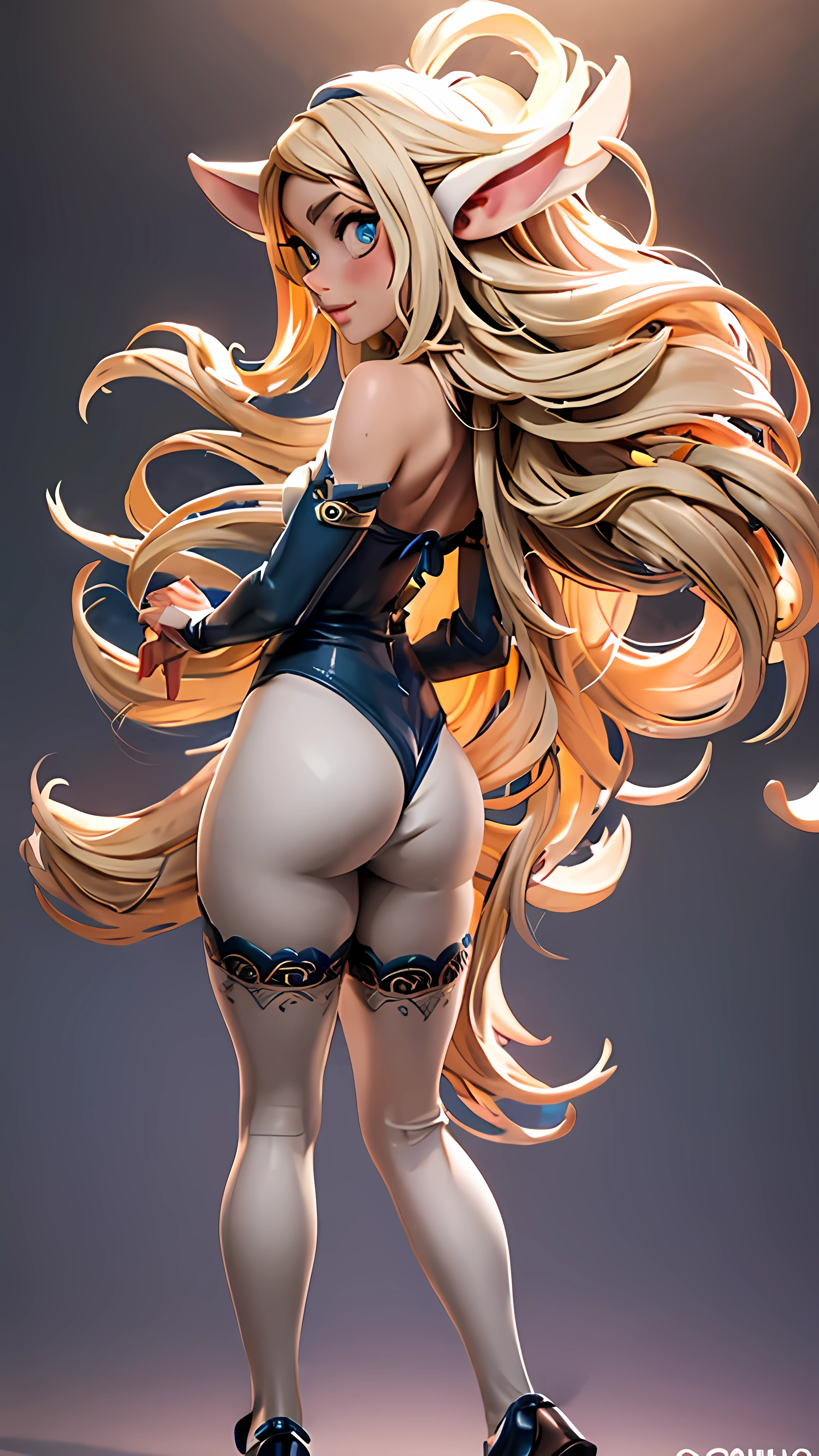(best quality,4K,8K,high resolution,chef-d'artwork:1.2),ultra-detailed,HDR,animated,femelle,personnage de jeu vidéo,wakfu huppermage,sexy,des yeux captivants,pouty lips,seductive expression,visage expressif,cheveux fluides et vibrants,Colored hair,cheveux 2 couleurs,colored skin,resistant ((seulement de la lingerie,)) Elaborate lingerie, corps parfaitement aléatoire,tout le corps, random flirtatious pose,regarder directement dans la caméra,faire preuve de confiance,powerful abilities, aura qui l'entoure,palette de couleurs fascinante,soft, ethereal lighting,playful and mysterious atmosphere,Casser ((((from behind)))) gros cul