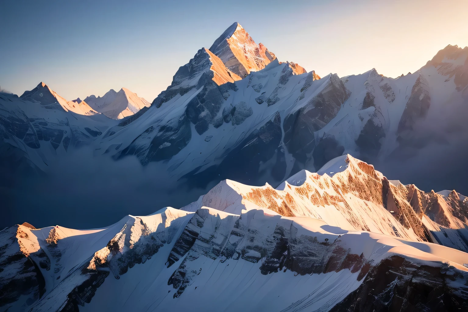 create in the image of the Himalayan mountains in Tibet, Bright front ambient lighting, high resolution, cinematic quality