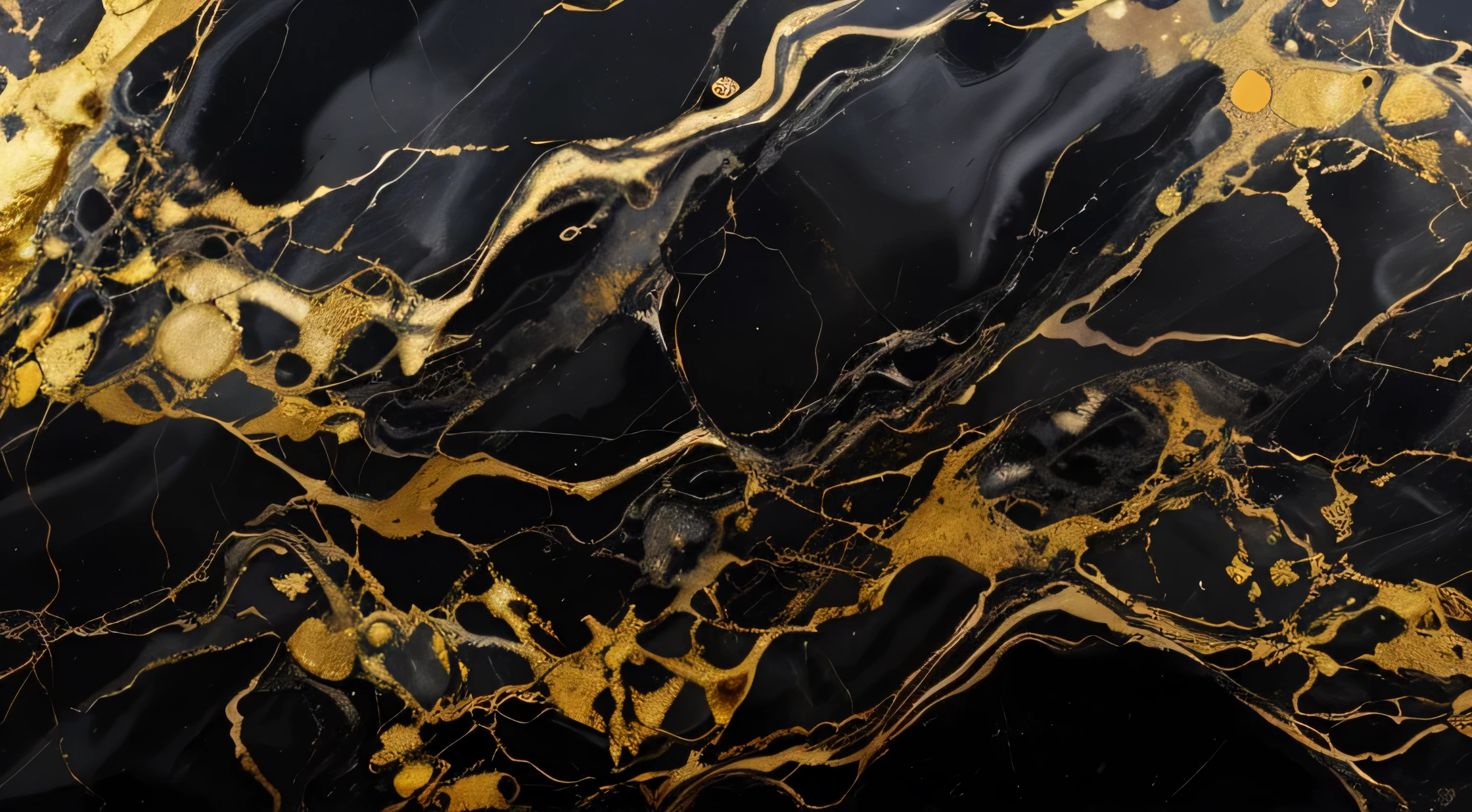um close de uma bola de gude preta e dourada com fundo branco, liquid golden and black fluid, black marble and gold, Fundo de papel marmorizado dourado, baroque marble and gold in space, com veios de magma e ouro, cor rica em preto e dourado, fios pretos e dourados, abstract black oil, black marble, liquid gold, rachaduras douradas, ouro preto