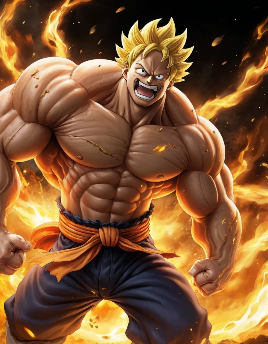 (one piece,full detailed:1.1,dragonball:1.2,gold-black color:0.9,action-packed:1.1,dragon,beauty:1.1,strong characters,highly detailed backgrounds,energy beams,powerful explosions,giant :0.9,intense fighting)