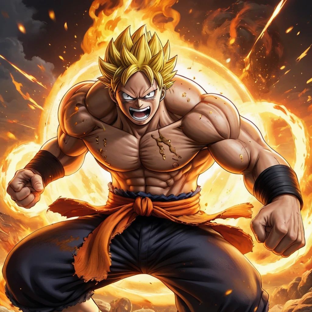 (one piece,full detailed:1.1,dragonball:1.2,gold-black color:0.9,action-packed:1.1,dragon,beauty:1.1,strong characters,highly detailed backgrounds,energy beams,powerful explosions,giant :0.9,intense fighting)