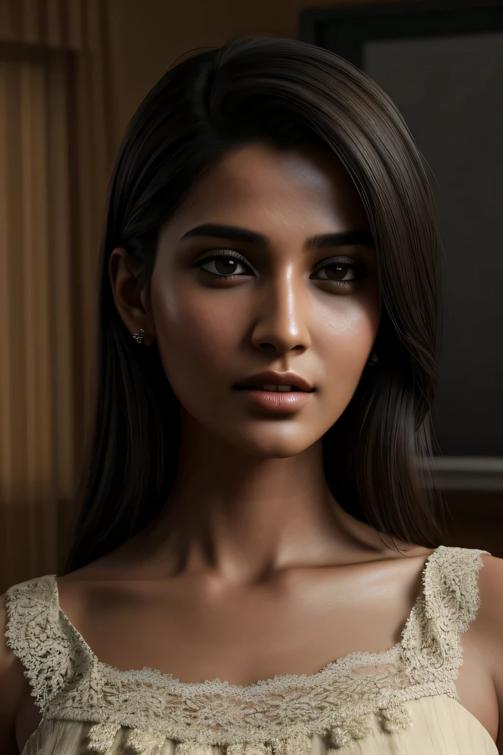beautiful mature Indian 25 year old girl, wearing a teaching outfit, in a classroom setting, captivating gaze, sensual pose, delicate lace details, photorealistic, photo, masterpiece, realistic, realism, photorealism, high contrast, photorealistic digital art trending on Artstation 8k HD high definition detailed realistic, detailed, skin texture, hyper detailed, realistic skin texture, armature, best quality, ultra high res, (photorealistic:1.4), high resolution, detailed, f1.6 lens rich colors hyper realistic lifelike texture dramatic lighting unrealengine.