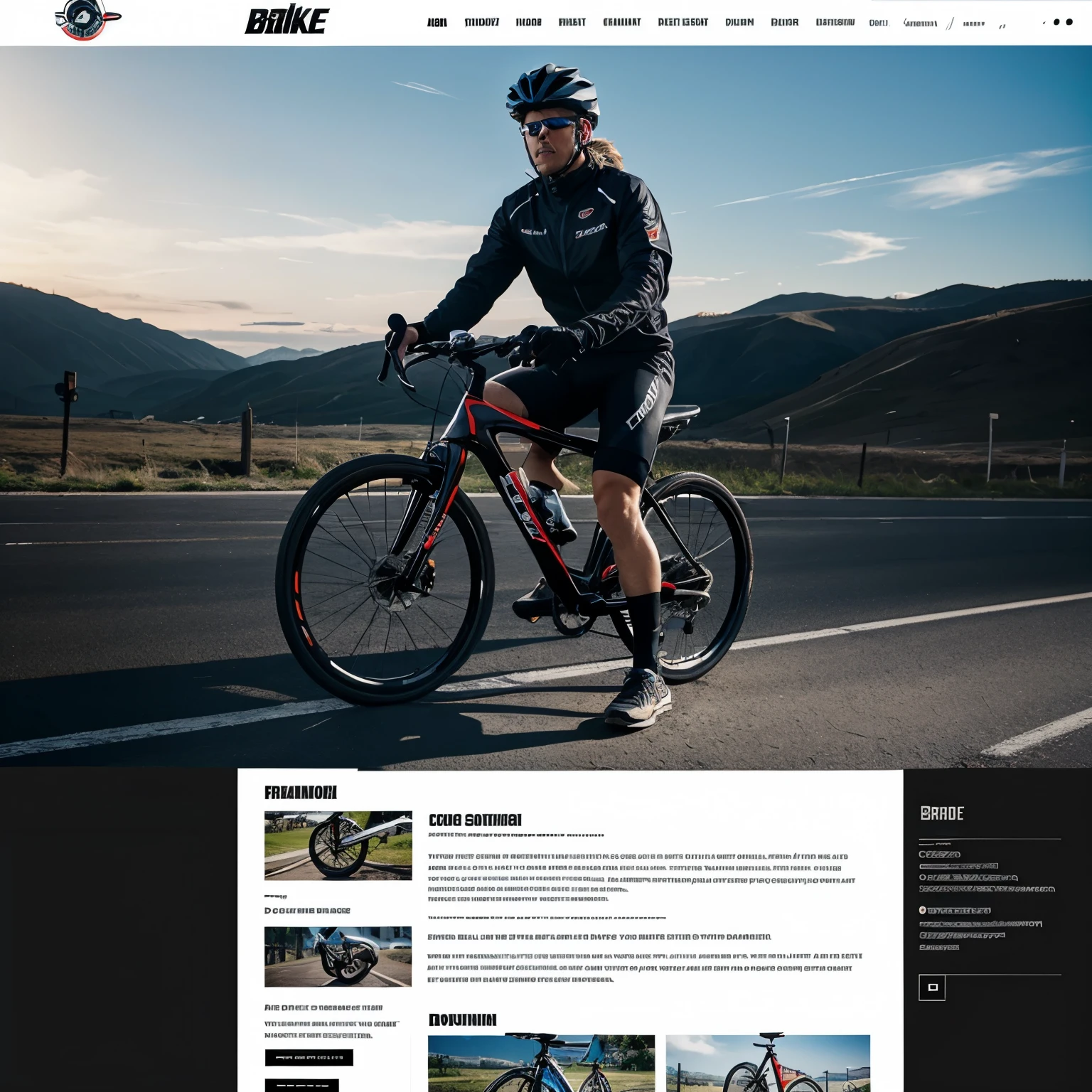 Create modern bike website design
