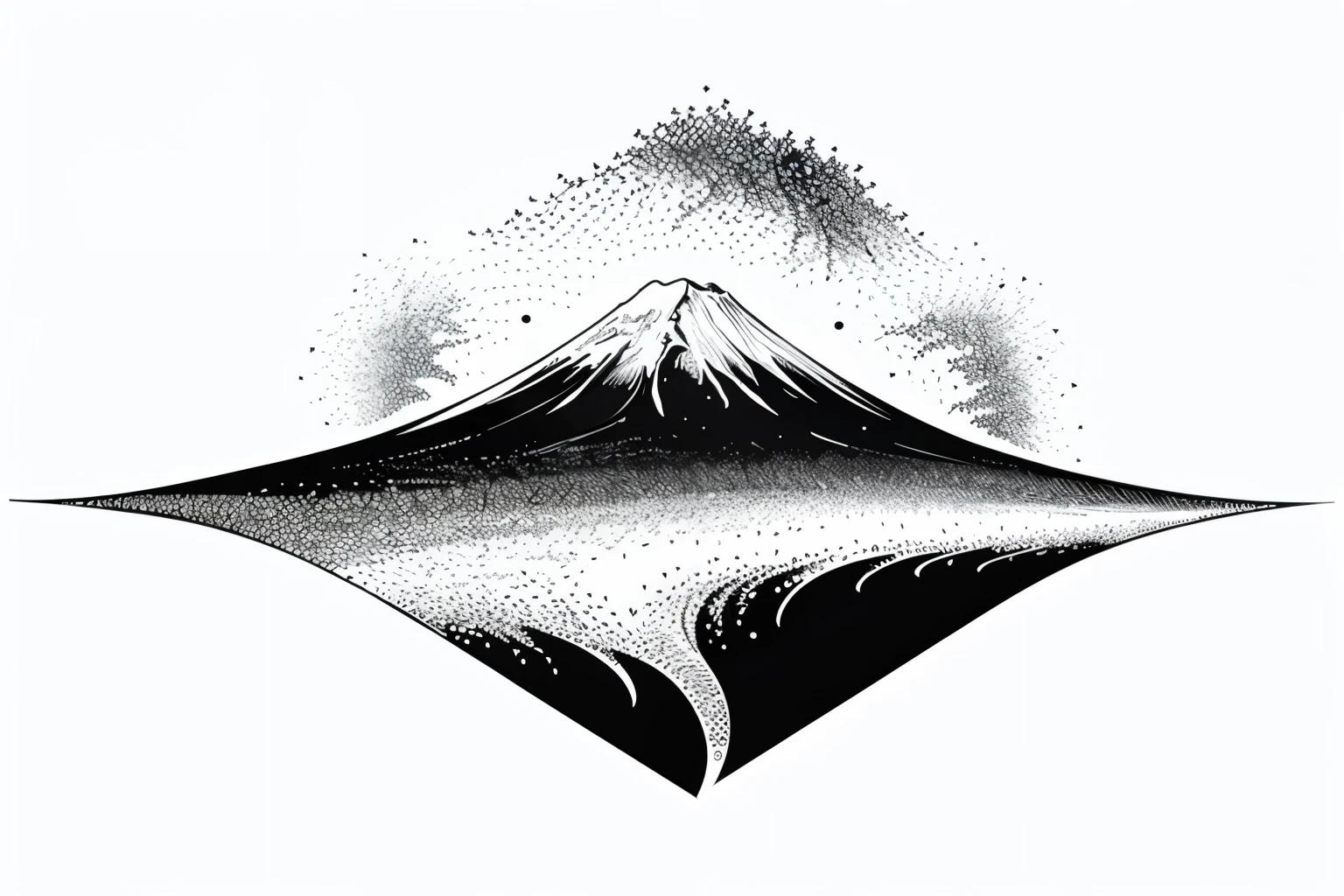 Mount Fuji in a vector style design, illustration
