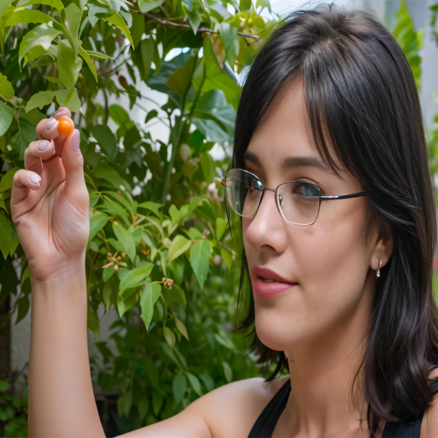 there is a woman holding a small orange in her hand, by Maksimilijan Vanka, next to a plant, portrait image, high resolution photo, anastasia ovchinnikova. High resolution, high quality, masterpiece, 8k. portrait, DDIM, WLOP, unreal engine, global illumination,
detailed and intricate environment, intricate painting, HD, captivating, Extraordinary,
Phenomenal, Remarkable, Aesthetic, Artistic, Charming, Sophisticated,
Beautiful, beautiful, ((masterpiece)), (((best quality))), ((ultra detail)),
UHD, 8K, (((high definition))), ((illustration)), ((extremely realistic)), (reflections),
sharp focus, front lighting, ((beautiful extremely detailed eyes)), sophisticated,
(extremely delicate and beautiful girl), ((brown eyes)), wavy hair,
((extremely detailed eyeedium chest, radiant, luminous, lustrous skin,
glowing skin, moist skin, sweaty skin, luminous lighting mask, depth of field,
acoustic angle, looking at the viewer, (difficulty 1.4), ((macro, photograph, detail, face, eyes,
nose, lips, eyebrows)), ((extremely detailed and realistic skin texture)),
((extremely specific and realistic eye texture)), ((extremely specific and realistic eye texture)),
((extremely detailed and realistic clothes)).
Exercise precision to ensure that the symmetry of the model remains intact,
devoid of any deformities, asymmetries, extra limbs or double heads.
Stay focused on displaying your unparalleled radiance and grace.
The image is centered, with a focus on approximating perfection through the use of the 60-30-10 rule of cores.
The composition is highly detailed. The entire image is framed.
Emphasizing clear and reflective eyes, whites of the eyes,
the golden ratio is used to create balanced compositions,
and the overall feel is a highly polished, sf and intricate work of art
, Watercolor, trending in the art season, sharp focus, studio photo, intricate details, highly detailed.