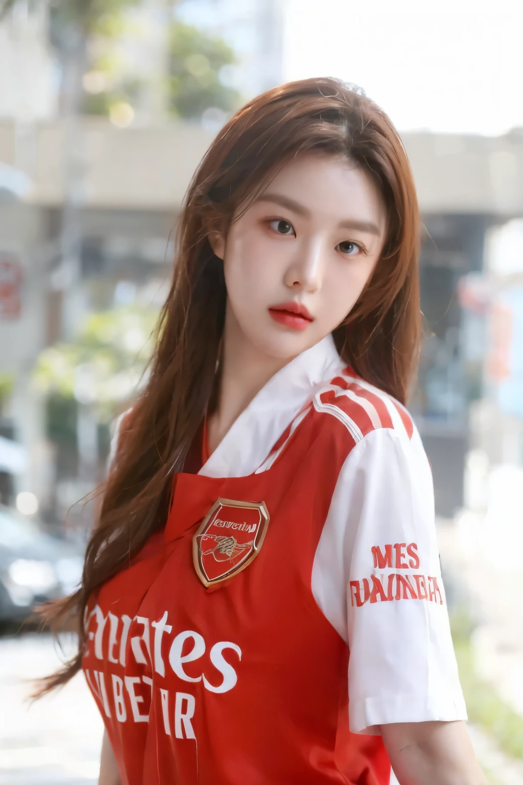 Korean beautiful woman, Sharp eyes, Chestnut-shaped lips are charming.