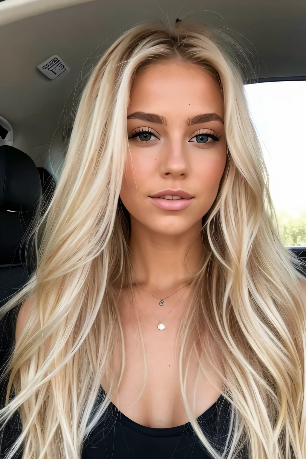 Femme blonde aux cheveux longs posant dans un haut de soutien-gorge noir, longos cheveux blonds et grands yeux, cheveux longs blond platine;, ses cheveux sont blancs, cheveux blancs parfaits, extremely long and thick blonde hair, cheveux blonds blonds, cheveux blonds soyeux, blonde goddess, a de longs cheveux blonds, cheveux longs platine;, cheveux blonds et grands yeux, hyper realistic