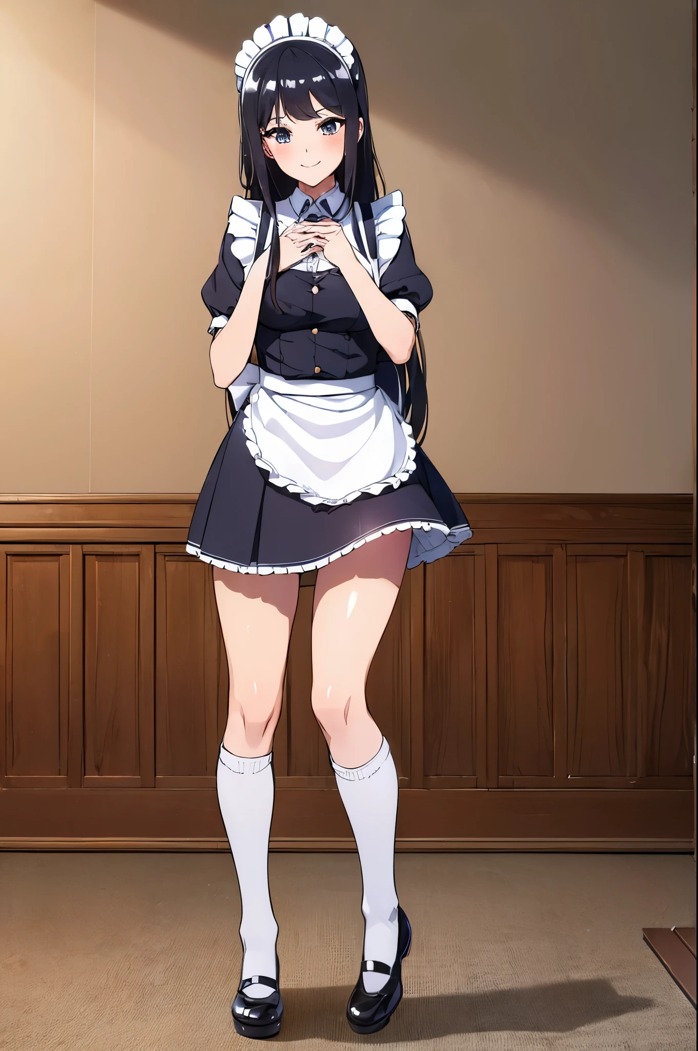 
(cute girl,smile,beautiful:1.5),
BREAK,
(beautiful青い目,beautiful目:1.5),
BREAK,
(beautifulブロンドの髪,long hair,shiny hair:1.5),
BREAK,
(フレンチMaid clothes,Maid clothes,mini skirt,maid headdress,knee high socks:1.5),
BREAK,
(whole body,background,sunlight,indoor,living room:1.5),
BREAK,
(masterpiece,highest quality,Ultra high definition,Ultra fine,4K,8K,highest quality,highly detailed girl,perfect face,perfect hands,perfect legs,perfect fingers,detailed facial features,Detailed garment features:1.5),
