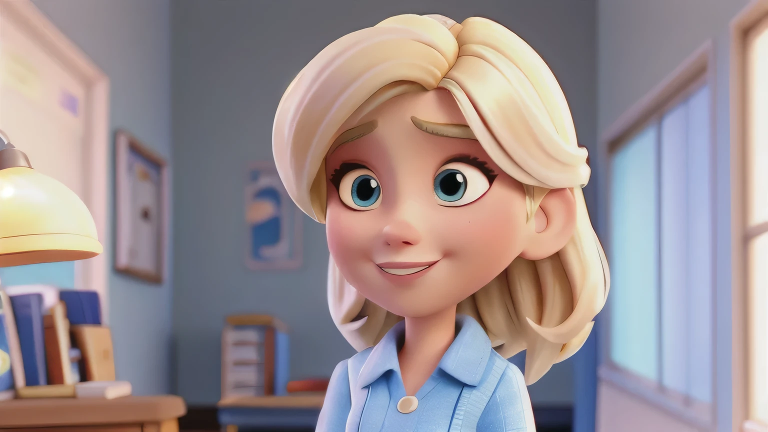 blonde doctor in Disney Pixar style, alta qualidade