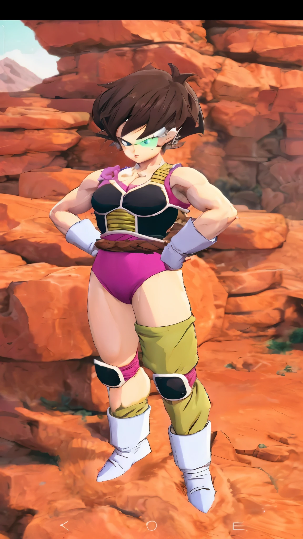 ((ssjcaulifla, blonde hair, aqua eyes)), tube top, covered nipples, purple pants, bracerasterpiece:1.2, best quality:1.2, beautiful, high quality, highres:1.1, aesthetic), detailed, extremely detailed, ambient soft lighting, 4K, perfect lighting