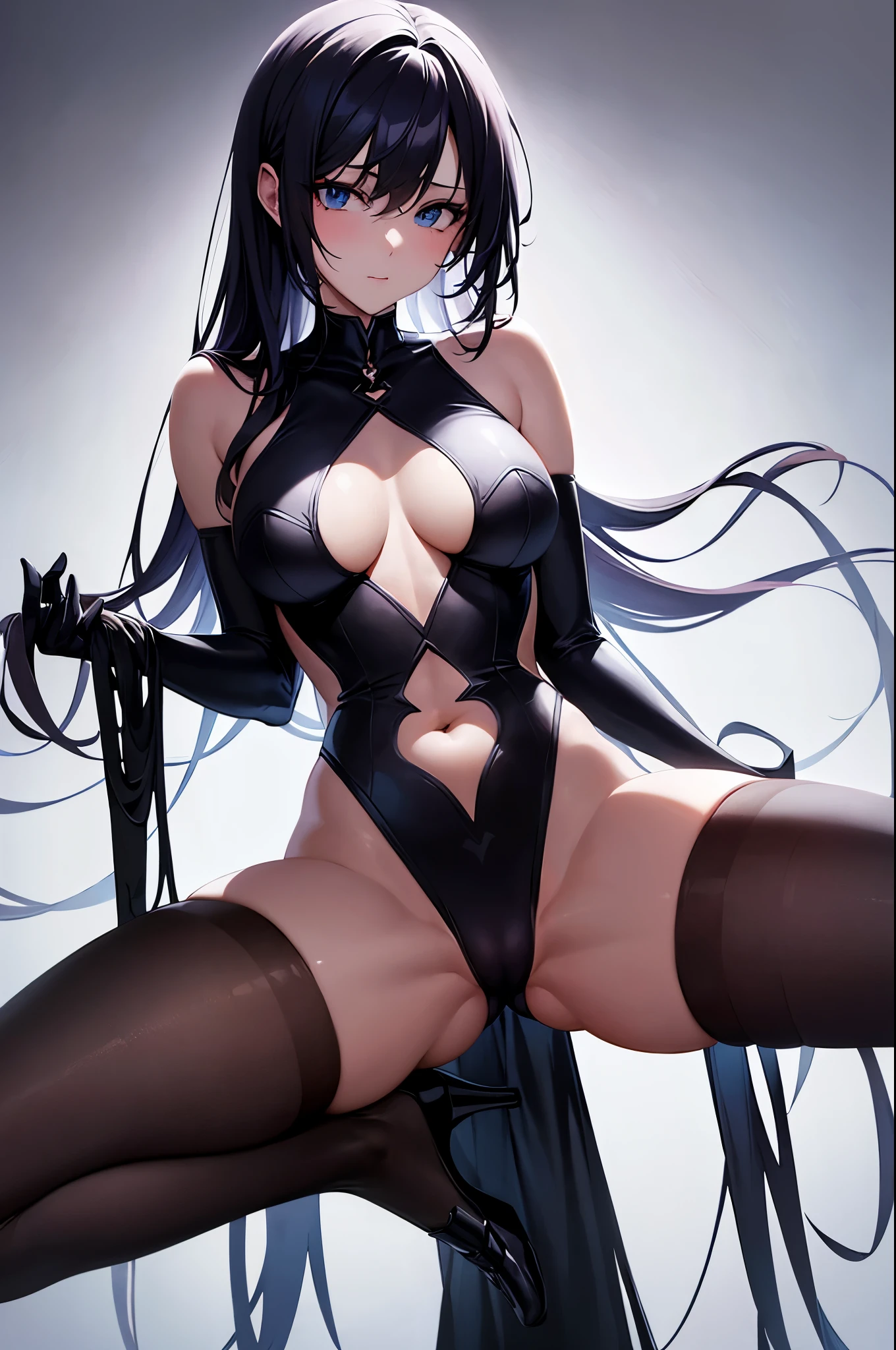 a sexy woman, fog, soft light, (best quality), (masterpiece), slim, anime, tall, (body painting), (spreading legs)