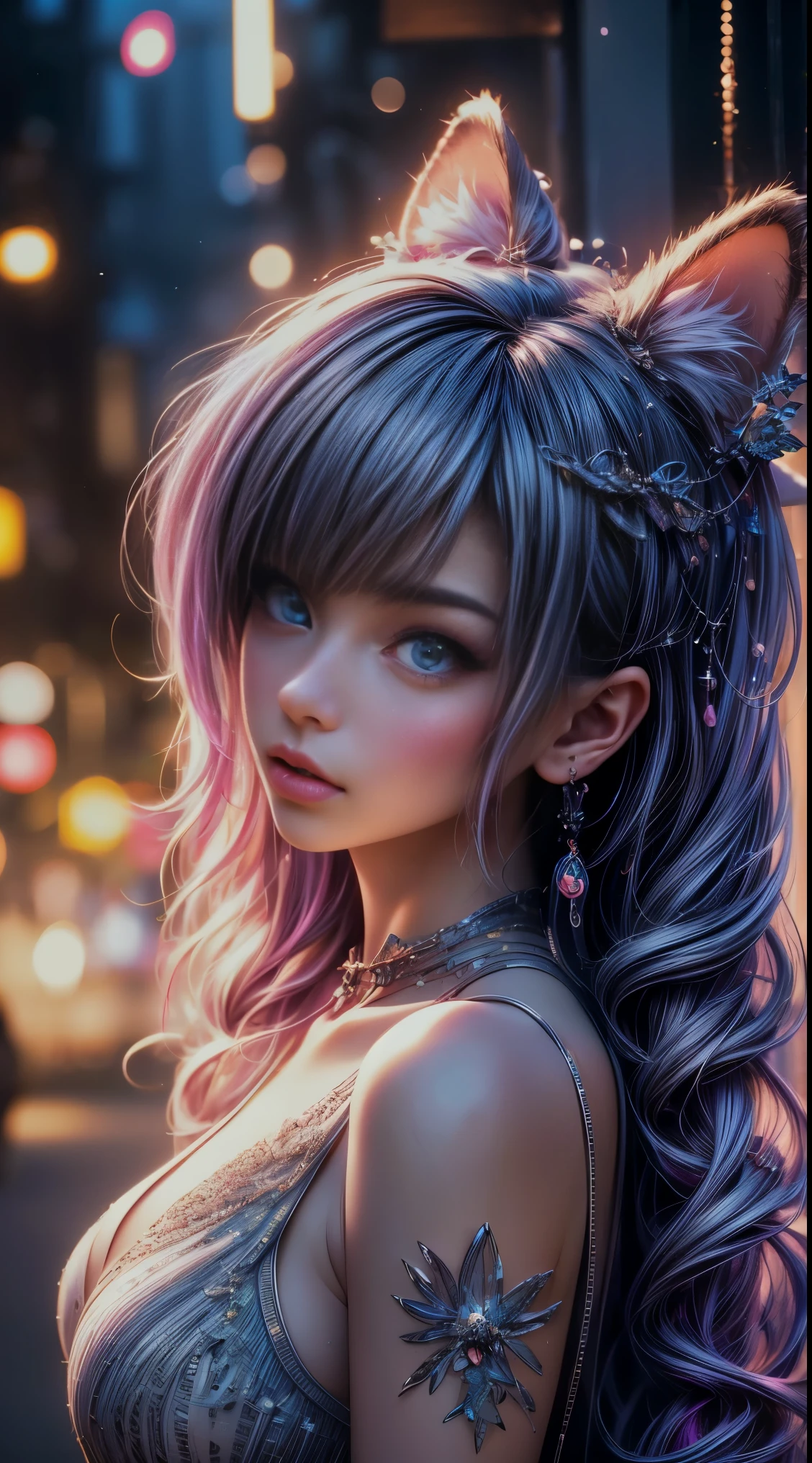 (best quality,4k,8k,highres,masterpiece:1.2),ultra-detailed,(realistic,photorealistic,photo-realistic:1.37),HDR,UHD,studio lighting,ultra-fine painting,sharp focus,physically-based rendering,extreme detail description,professional,vivid colors,bokeh,portraits,anime,photography,micro photography,breathtaking beauty,art masterpieces,nekomimi girl,birthday cake
Please place the subject"Micro Photography breathtalking beauty of Anime art masterpieces. making variations of nekomimi HAPPY girl maked birthday cake"Convert to a Stable Diffusion prompt。