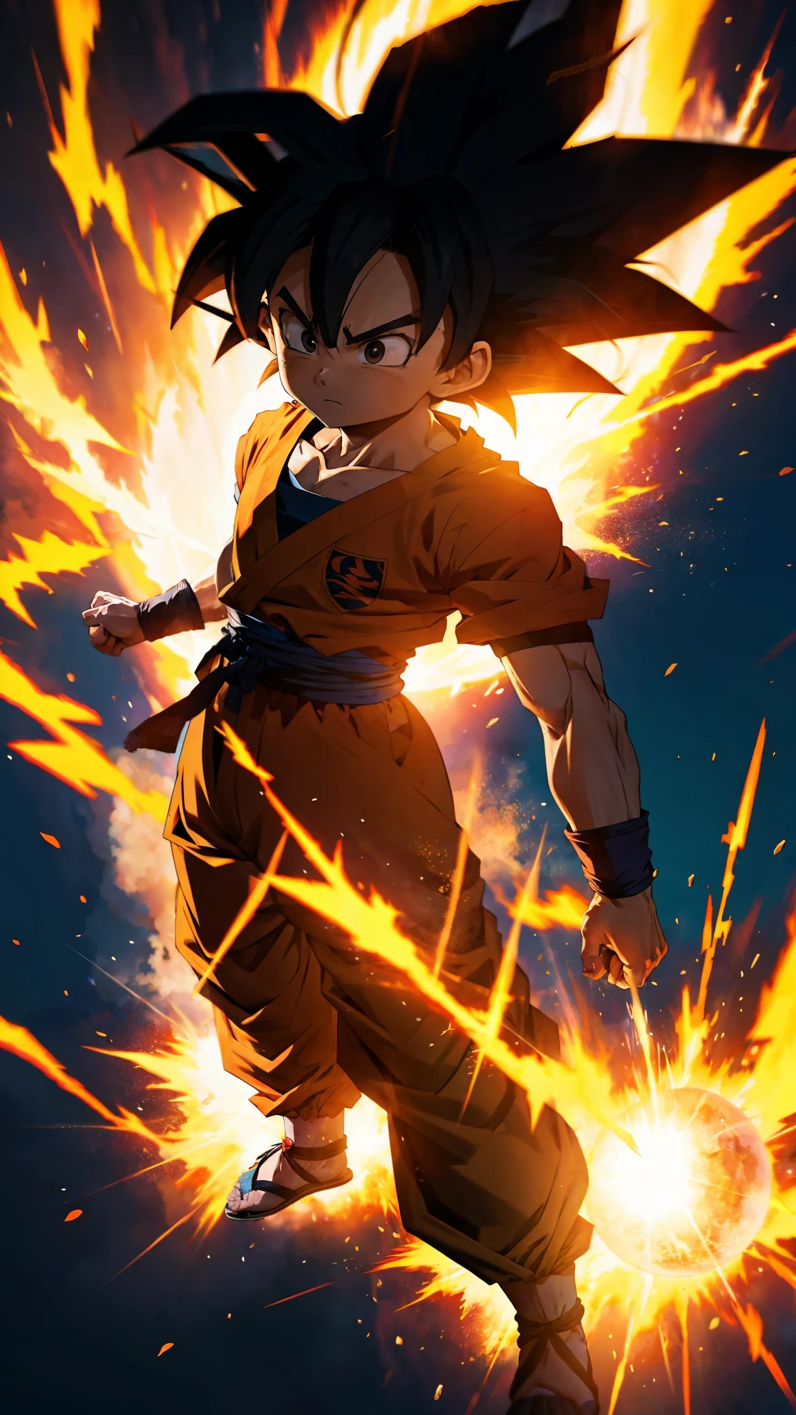 Goku super Sayajin, lutando, poderes , explosions