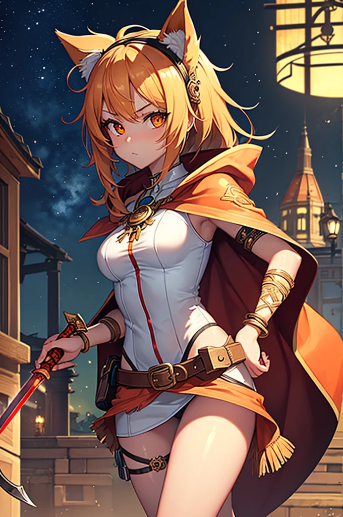 ((masterpiece)), (((bestquality))), ((ultra-detailed)), (2girls, Standoff)
girl 1 :((masterpiece)), (((bestquality))), ((ultra-detailed)), Anime girl cat-ears, looking at viewer, full body,Orange eyes, detailed face, beautiful detailed eyes,Primitive tribal elements,(high detailed skin:1.2getvidgetvid), orange cape, anklet, (unworn sandals, shoe loss,), toes, 18 years old, steampunk, white shirt, holding sword, goggles around neck,
-Verses-
girl 2 : Anime girl cat-ears, cat-tail,full body,detailed face, beautiful detailed eyes,Primitive tribal elements,tribal dress, ,(high detailed skin), Holding spear, red cape, anklet, (barefoot), toes, dessert