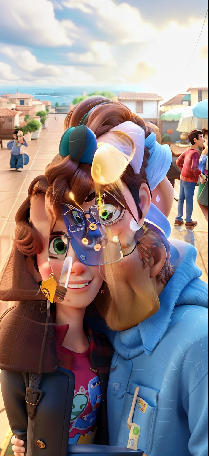 casal romantico, igual aos filmes Disney Pixar