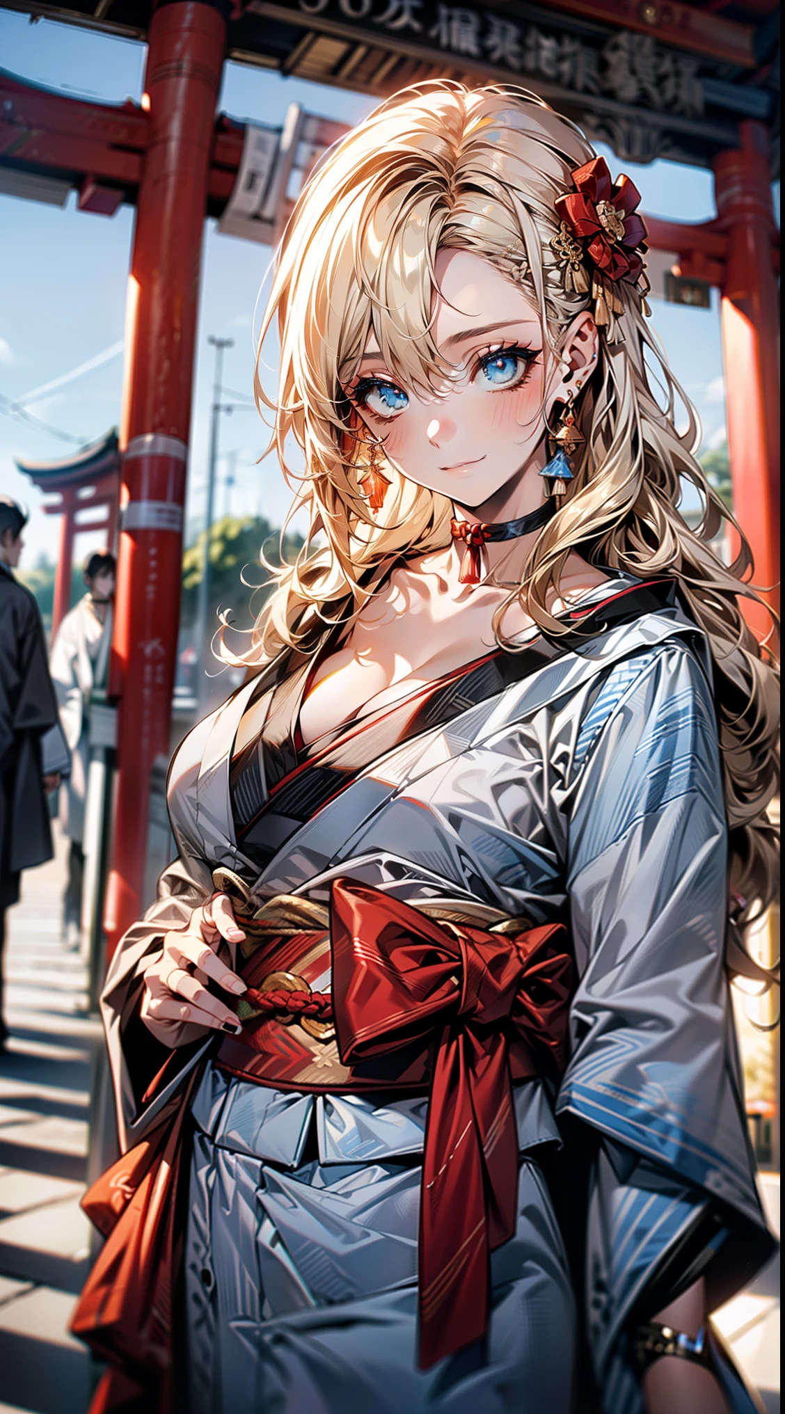 (((((roll up bandage sideways on a  chest tightly to cover the chest without gaps))))),  (((bandage samweways))),, ((Japanese Gangster BOSS)), adult woman with the dignified presence, Killing Qi, wear nothing around shoulder, wear nothing around neck, wear the kimono, wear it below the waist, I wind it up to control it, and to attach it,  ((kimono come off)) ,wear the kimono multiple times, Bare shoulders and the clavicle, black and gold kimono, put on over jacket of kimono, (((holding a japanese sword, The handle of the sword, long sword))), low angle, whole body, anime character, Glaring, off sholder, Excellent, can see both shoulder, long kimono hem, small face, big tattoo on the arm,muscular,drink sake, The kimono is spreading,ultra-detailed,super beautiful,Masterpiece,Killing Qi,Intimidation, a person,Selfish person,Under the trees with autumn leaves,tall,Imposing,colorful kimono