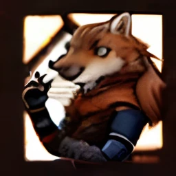 a atropomorphic furry fursona withe and red fur ferret, using wild magic