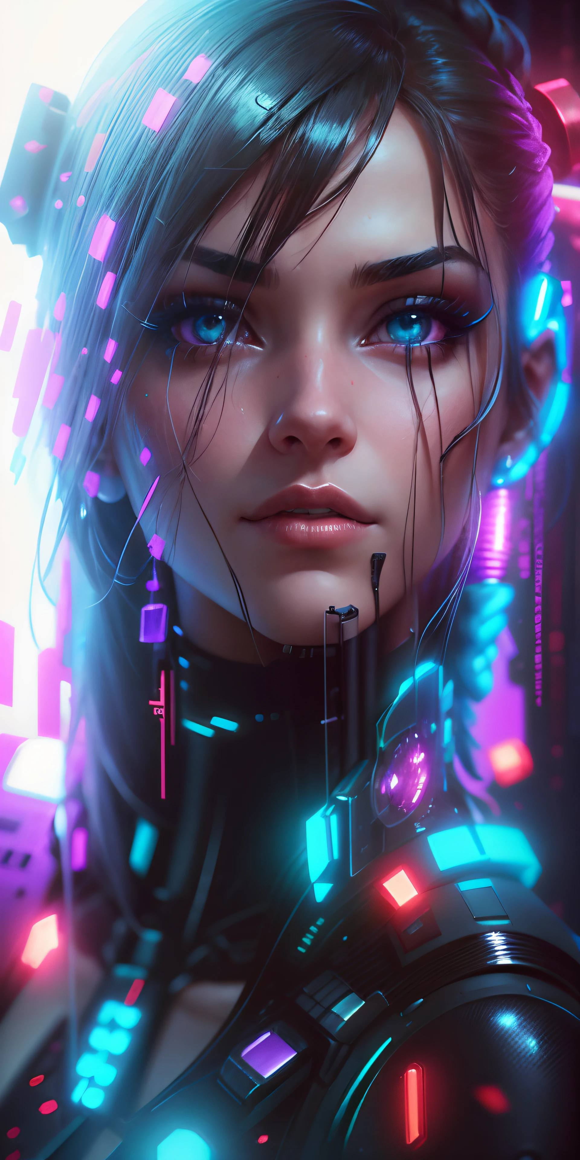 There is a woman with large, wet breasts in a futuristic outfit posing for a photo, Chica ciborgue, Linda Chica Ciborgue, Garota feminina de anime cyberpunk, Cyberpunk anime chica mecha, Chica cyberpunk, Science fiction feminina, Wojtek FUS, Linda garota ciberpunk, uau. Science fiction, cyberpunk 2 0 anos. o Chica modelo, girl with mecha cybernetic armor, fantasia sombria cyberpunk sedutora, garota de anime ciberpun