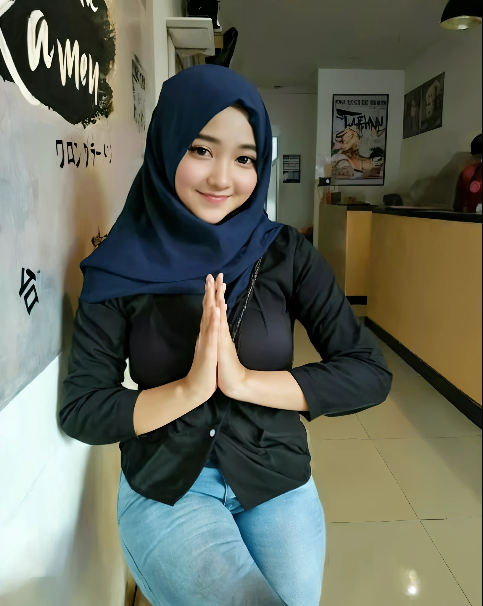 masterpiece, (ultra-high-definition portrait:1.4), Realistic, extremely detailed, CG unified, 8k, Clean lines, highly detailed, High-definition, raw color photos, she is smiling, Realistic portrait, Cinematic Light, Beautiful detailed, 1hijabgirl indonesian, (165cm tall, big breasts with very very tight clothes:1.5), Beautiful big breasts, breasts details, very tight, (Biggorgeous eyes, Soft smile with lovely look:1.5), (Fine face:1.4), Close up of a girl in Beautiful clothes with errcted nipple, biggorgeous eyes, Soft smile, scarf, (Beautiful Tight Clothing with curvaceous body:2), pose 4 of 1 6, ???????, No bra, (nipples that are clearly sticking out detail:1.2), Outdoors, high intricate detailed, float, cum on, Sense of truth, beautiful landscape forest, sexy lighting,