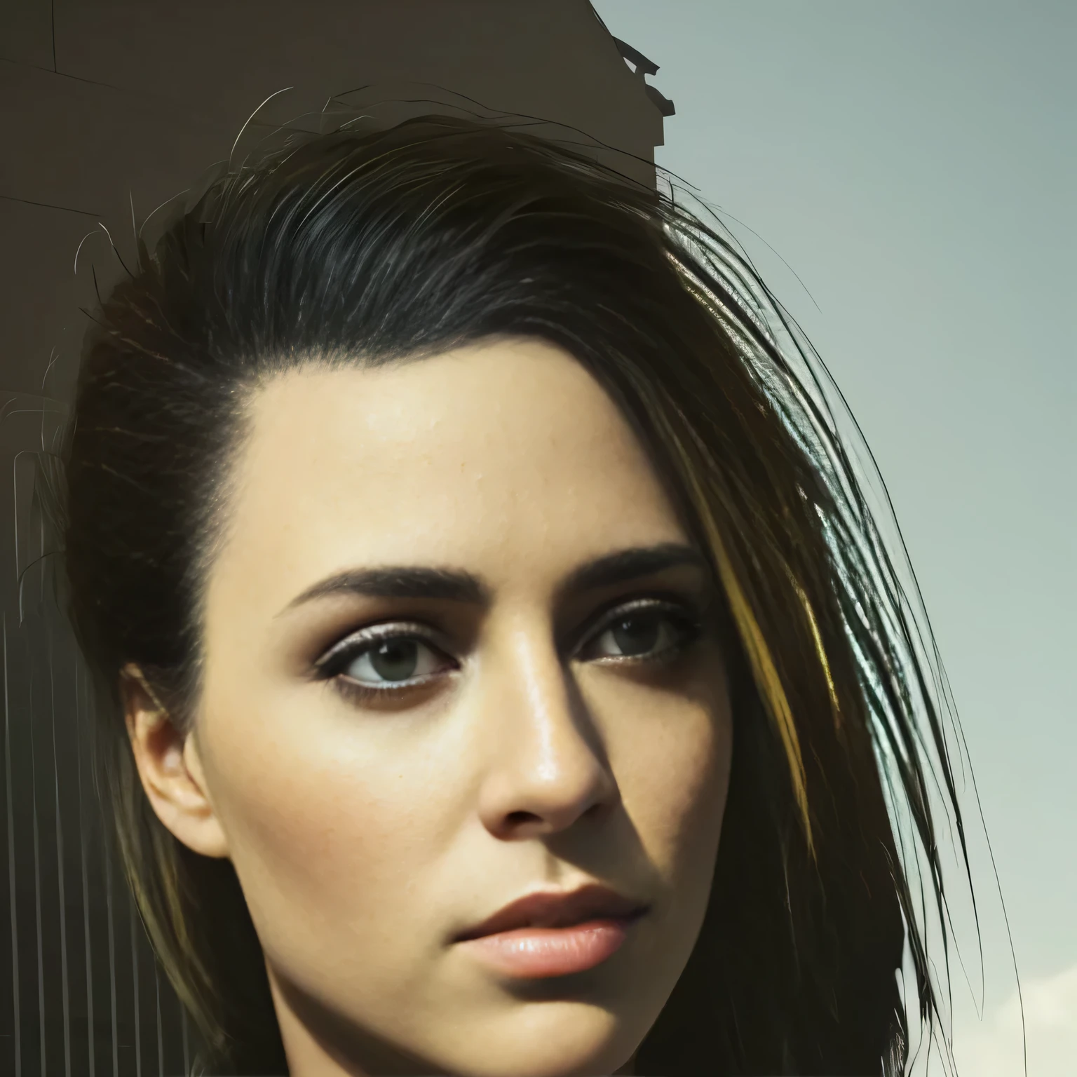 Da ist eine Frau mit schwarzem Sakko und Krawatte, realistic Digitale Zeichnung, ultra realistic Digitale Zeichnung, hyperrealistic Digitale Zeichnung, hyper realistic Digitale Zeichnung, photorealistic Digitale Zeichnung, realistic woman portrait, Realistic portrait, hochrealistische digitale Kunst, cinematic Realistic portrait, very detailed VFX portrait, glatt. Digitale Zeichnung, photoRealistic portrait, hyperrealistische digitale Kunst, fotorealistische digitale Kunst