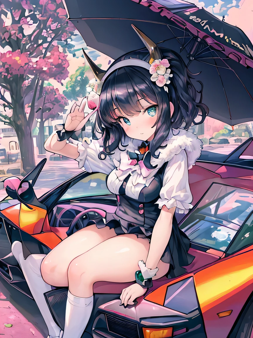 ((masterpiece)), ((highest quality)), (super detailed), (cute), figure, anime style, (beautiful eyes), lamborghini countach, personification, dynamic pose.