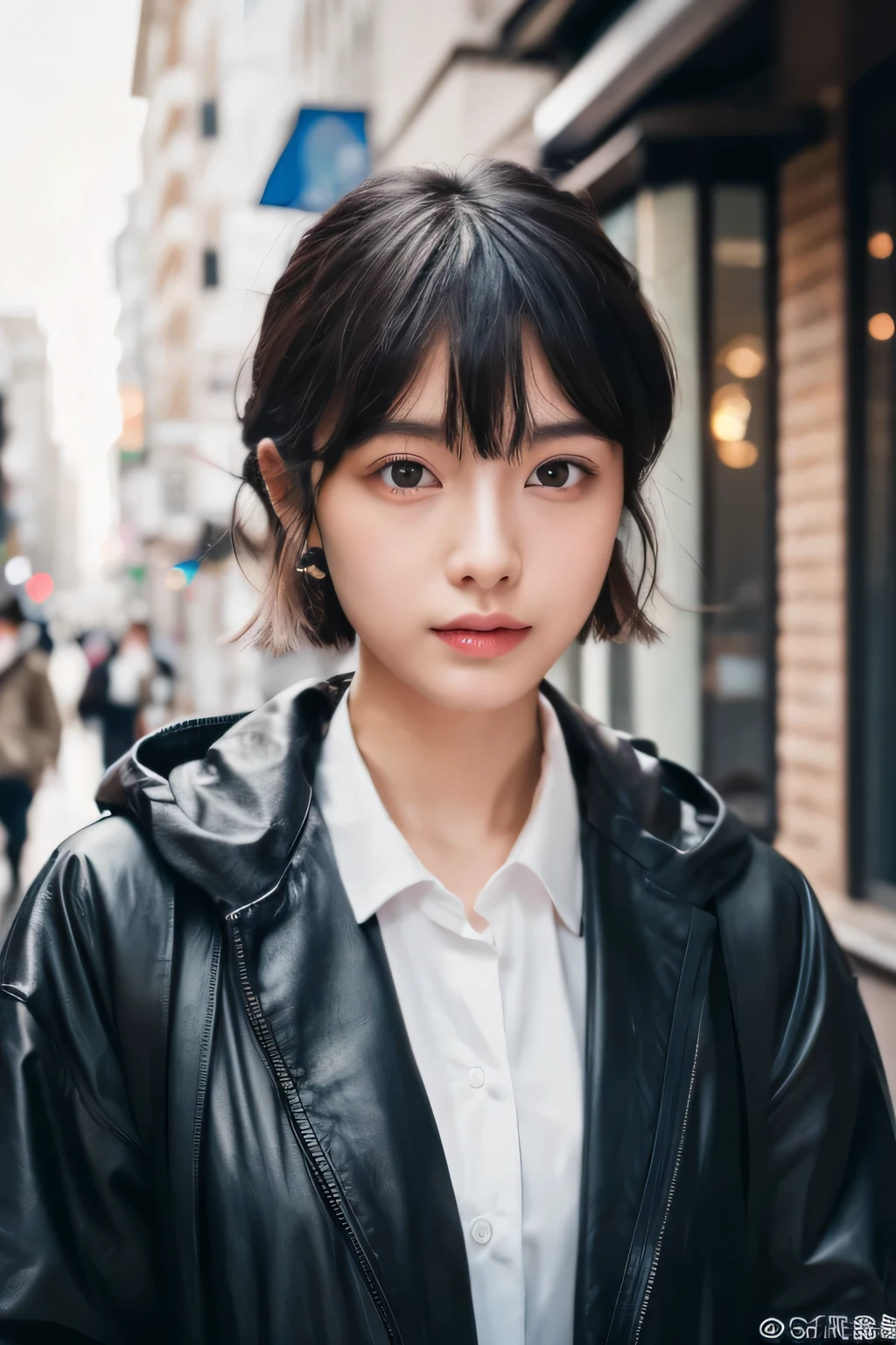 ((highest quality, 8k, masterpiece:1.3)), concentrate: 1.2, perfect body beauty: 1.4, buttocks: 1.2, ((layered haircut, chest: 1.2)), (wet clothes: 1.1) , (rain, street:1.3), bandeau dress: 1.1, Highly detailed face and skin texture, delicate eyes, double eyelid, whitened skin, long hair