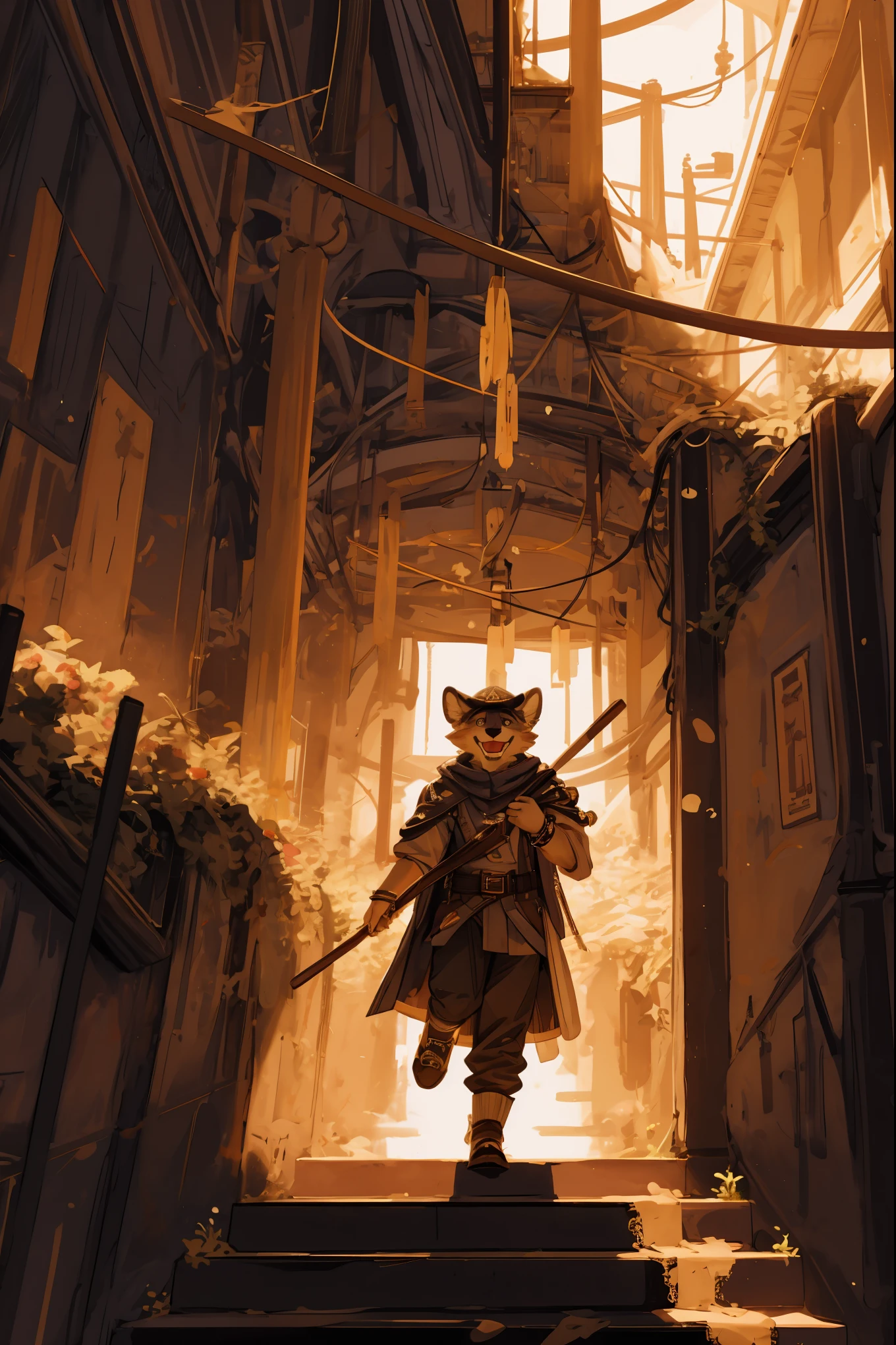 cover_page, highres, top quality, best quality, paid reward available, High-quality illustrations, unparalleled masterpiece, perfect artwork, absurdres, super high resolution, detailed background, Steam punk, Beautiful World Heritage, 6+boys, 6+girls, Happy, joyful(Photos of solo travelers)(kemono, furry anthro)cinematic lighting, dynamic angle,