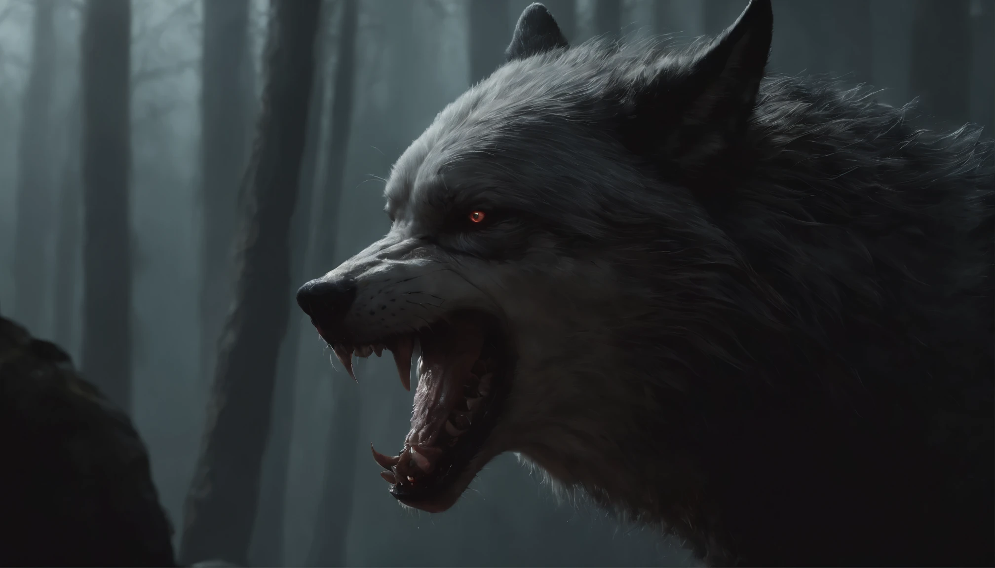 Una pintura de un lobo realmente mest, con la cara ensangrentada y la cabeza ensangrentada, Cuernos, La gente sigue, carnificina, Science - Horror Fiction Art, Sci-fi horror art., inspirado em Alex Briclot, Presas da carnificina, arte de fantasia de terror, Dirigido por: Alex Briclot, arte conceptual de terror, veneno, Arte de fantasia e terror, Detailed 4K horror illustration, criatura demoniaca, dark fantasy horror art