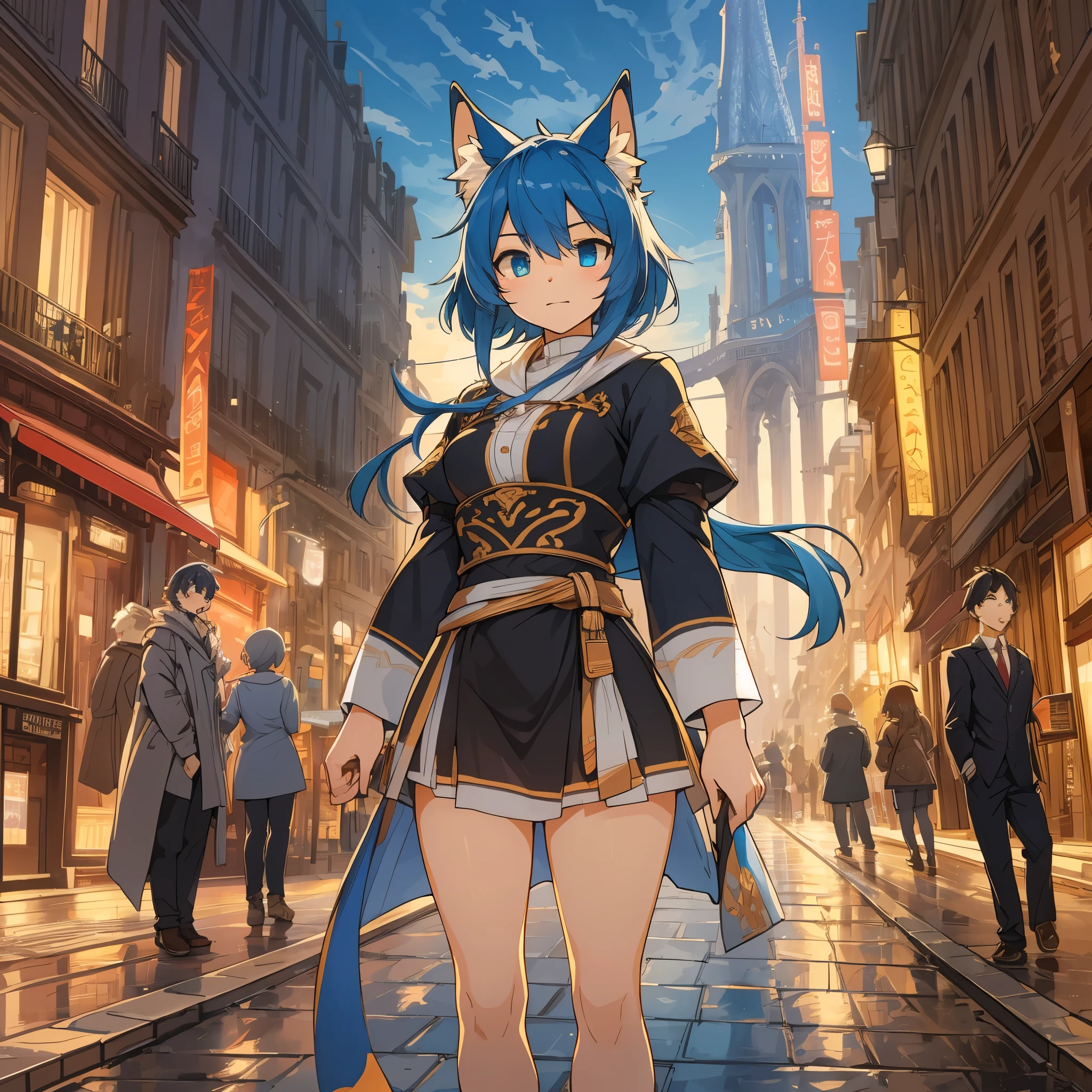 top quality, best quality, High-quality illustrations, masterpiece, super high resolution, detailed background, Streets of Paris, The fountain, 6+boys, 6+girls, absurdres(highly detailed beautiful face and eyes)perfect ???????, expression, good lighting, cinematic shadow(kemono, furry anthro)assorted poses, dynamic angle,