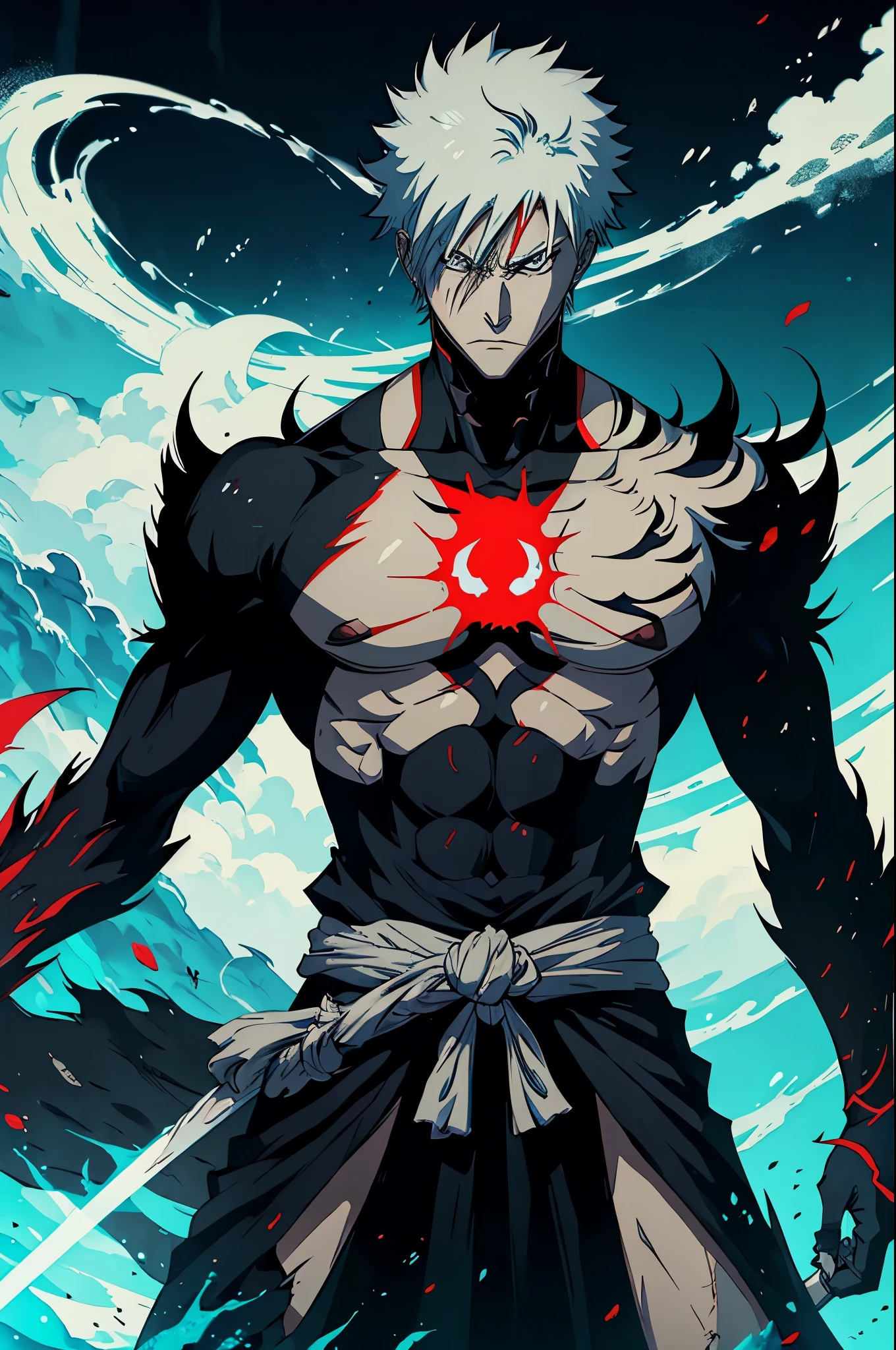 (masterpiece, best quality:1.2),1boy,solo, Ichigo kurosaki, Bankai Mode, badass pose,bleach, powerful aura,red aura,8k,64k, HD, unparalleled masterpiece, dynamic lighting, cinematic, epic, highest quality digital art, Stunning art, wallpaper 4k, official art for bleach,art by Tite Kubo, absolutely stunning art