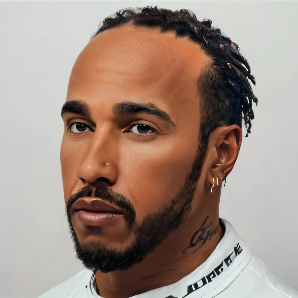 (best quality,highres,realistic:1.37), (closeup:1.1), (white background), (unfinished) (abstract:1.1) painting with a focus on an (LH man) in the center. The man's face should have (beautiful detailed eyes), (beautiful detailed lips), and an (extremely detailed) expression. The strokes and (shapes) of the painting should be (cool) and dynamic, with elements like (speed lines) that suggest movement. The man should be depicted as a (racer), capturing the essence of (fast) and (action).