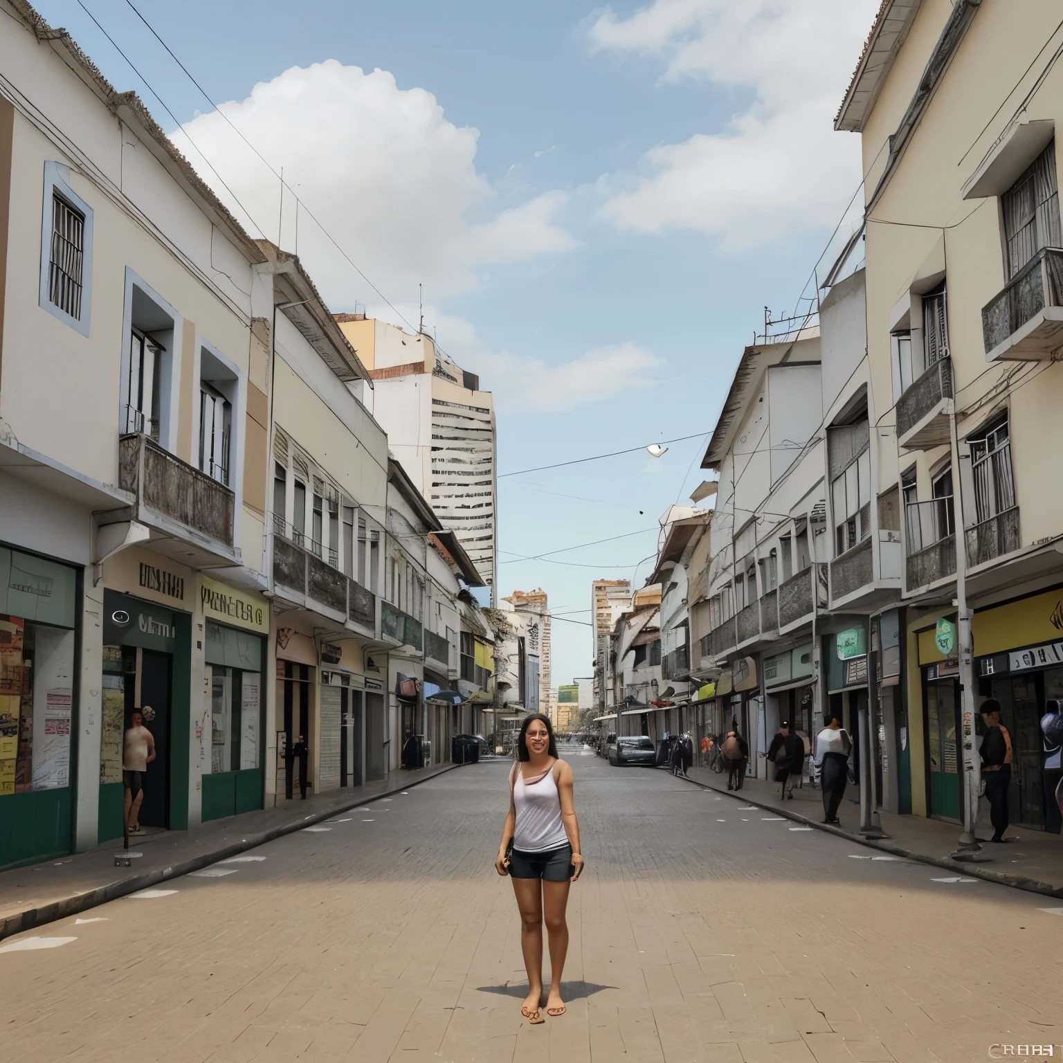 Crie uma pessoa no centro de uma cidade