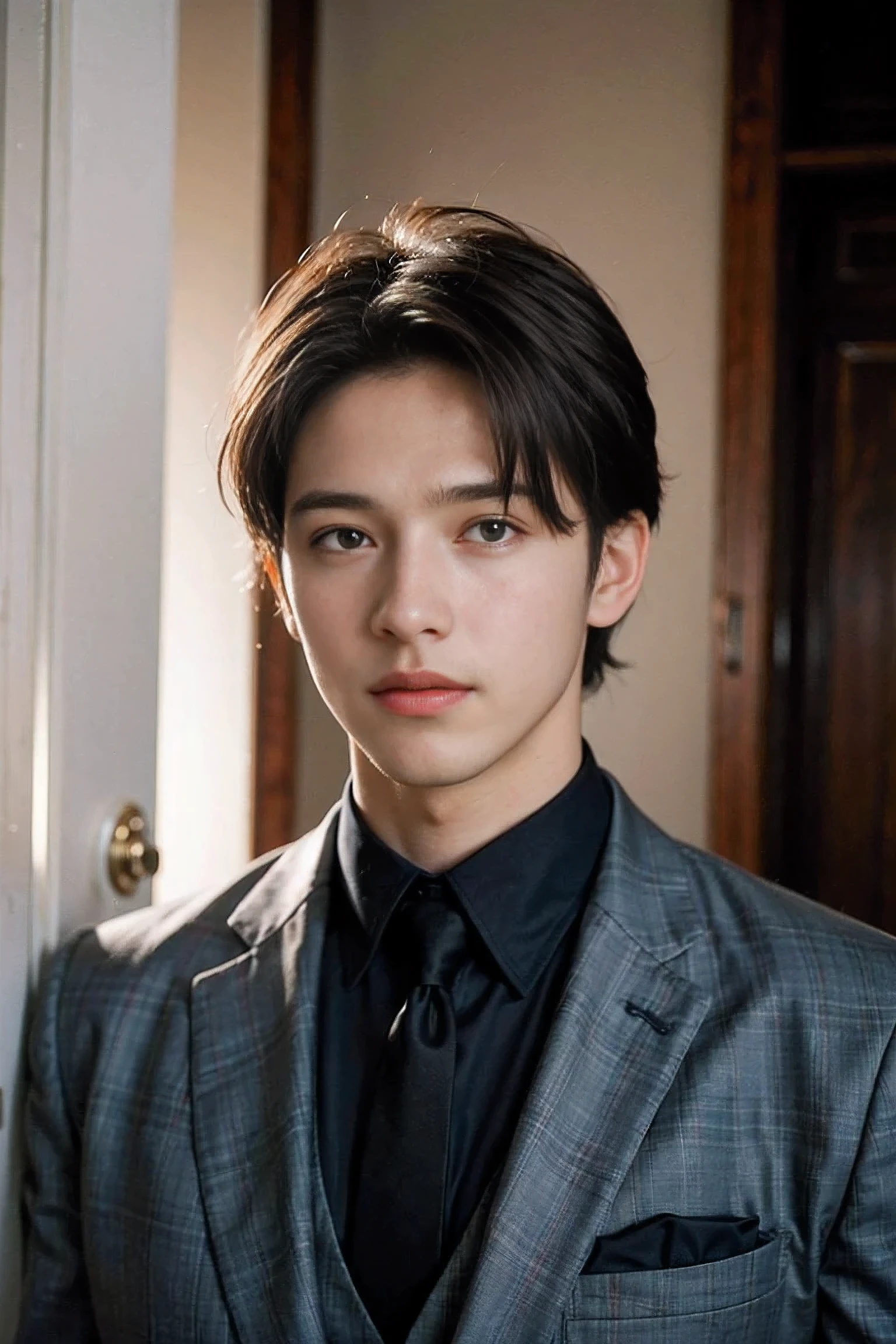 Realistic photo of a handsome young man