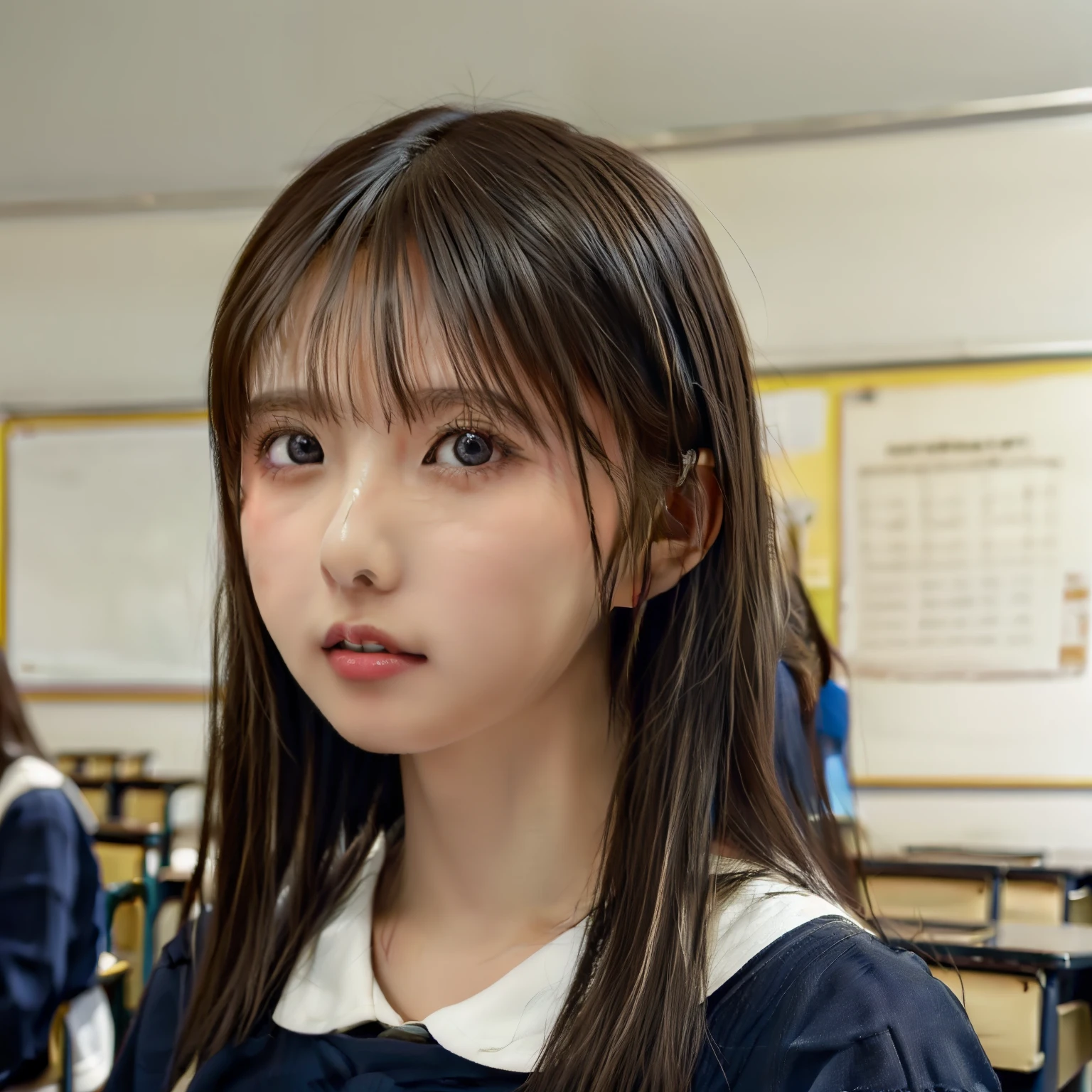 sakuraioficial&#39;s photo, 18 year old girl in the classroom, close up, (intricate details:0.8), (high dynamic range, Super detailed:1.2)