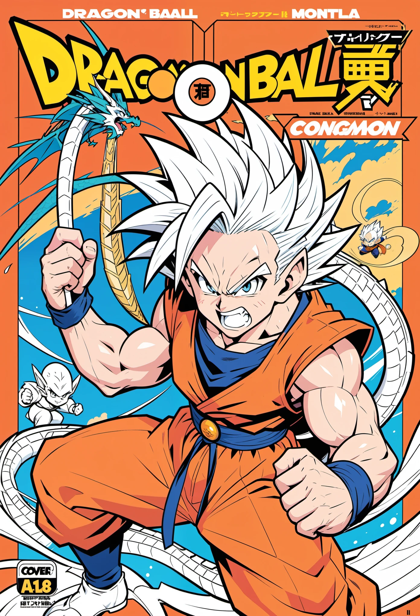cartoon,line art,dragon ball,cover,color