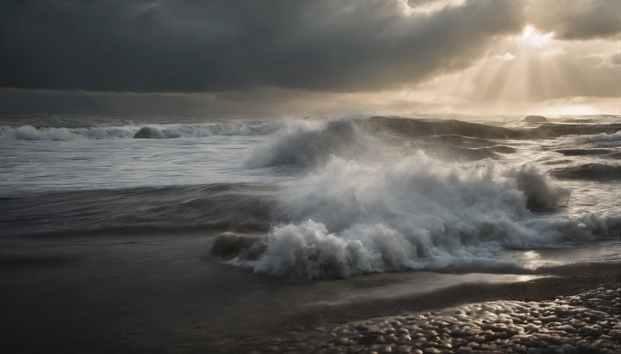 THERE ARE MANY PEOPLE IN THE SEA, Cloudy sky, DENSAS NUVENS, MUITA CHUVA, lightning, TEMPORAL FORTE, PEOPLE BEING SWALLOWED BY SEA WATER, Biblical epic scene, A.C.