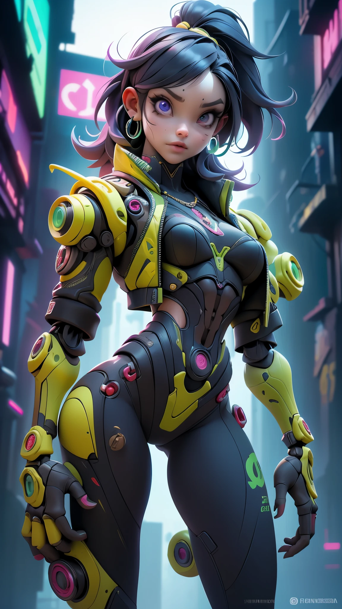 (La mejor calidad,A high resolution,Ultra - detallado,actual),Ariana Grande , retrato, (Superchica zombi de DC:1.4 ) , (yellow biomechanical :1.4 ) , robot complejo, crecimiento completo, hyper realistic, Crazy little details, extremely clean lines, (cyberpunk aesthetic) , obra maestra presentada en Zbrush Central, brutalist gothic cathedral, ciberpunk, Foto premiada, bokeh, neon lights, cyber member, (pose vaquero) ,More detailed 8K.motor irreal:1.4,hd,La mejor calidad:1.4, fotorrealista:1.4, textura de la piel:1.4, obra maestra:1.8,obra maestra, mejor calidad,objeto Objeto], (rasgos faciales detallados:1.3), (Chemical laboratory ruins background..:1.4 ), (ciberpunk 2.1), (convexo dedos detallados), (perfect anatomy), (ojos hermosos rojos :1.4 ),( lenceria amarilla), (ojos detailed V2.1 ) 