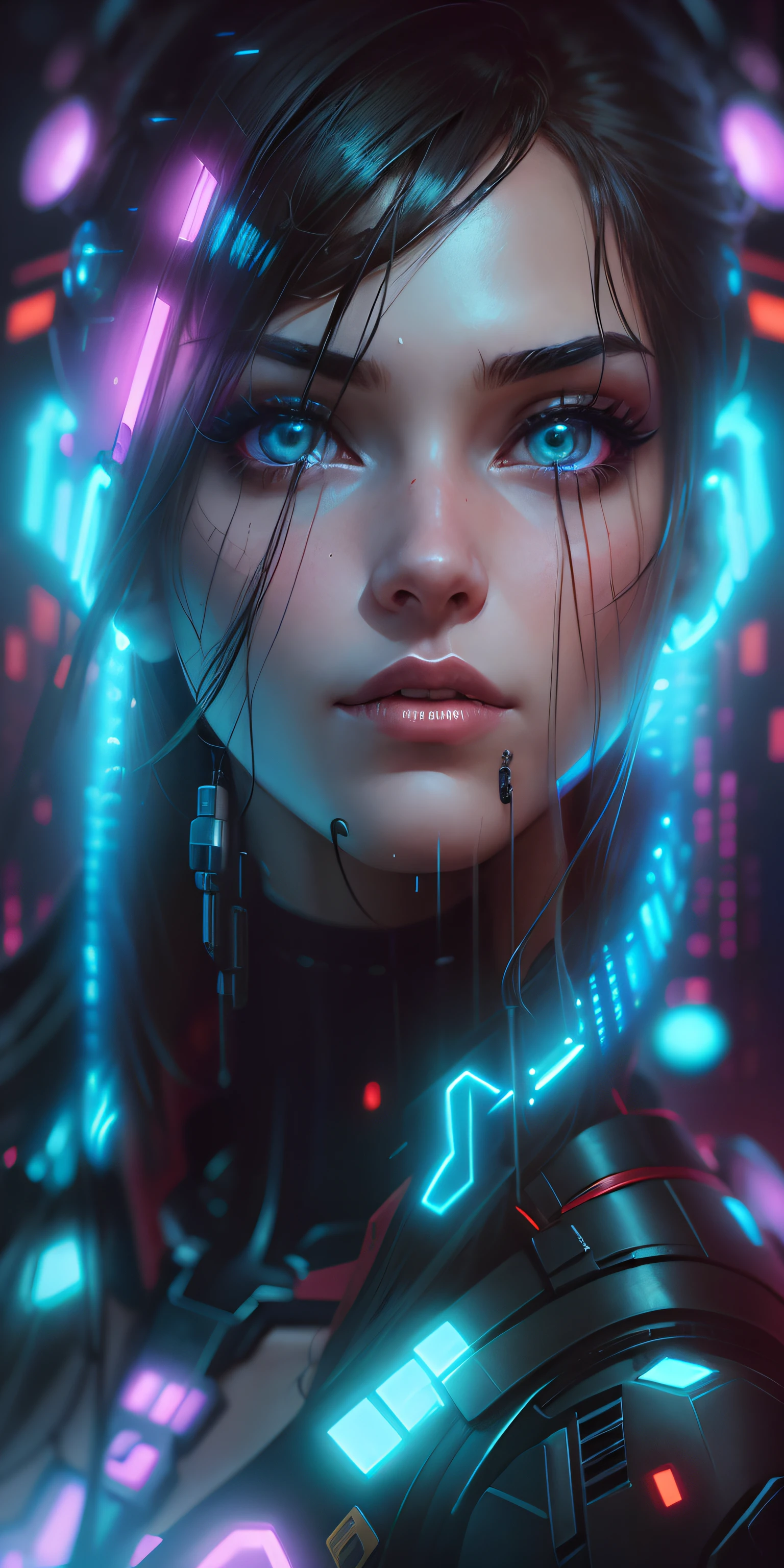 There is a woman with large, wet breasts in a futuristic outfit posing for a photo, Chica ciborgue, Linda Chica Ciborgue, Garota feminina de anime cyberpunk, Cyberpunk anime chica mecha, Chica cyberpunk, Science fiction feminina, Wojtek FUS, Linda garota ciberpunk, uau. Science fiction, cyberpunk 2 0 anos. o Chica modelo, girl with mecha cybernetic armor, fantasia sombria cyberpunk sedutora, garota de anime ciberpun