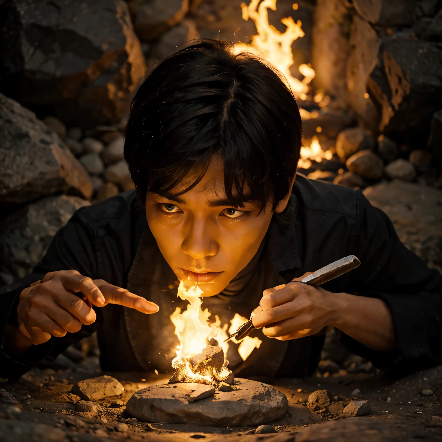 By the Yellow River，dig out a stone man，This stone man has only one eye，The stone man&#39;s mouth is spitting fire