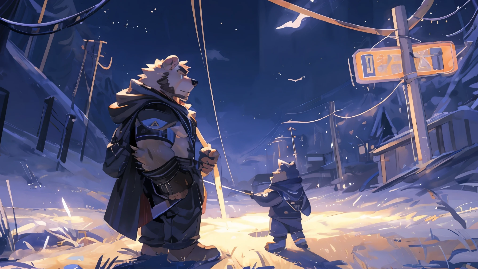 (masterpiece:1.2), best quality,PIXIV,official art,(ray tracing,cinematic lighting),cloudy_sky,(1_male:1.3), solo, anthro, (muscle), (Grey fur:1.4), (muscular bear), (bear tail), (beard:1.2), midjourney, thick eyebrow, (white background :1.3), black tank top, open hoodie, cargo shorts, boots , Salar de Uyuni ,rainy ,reflection