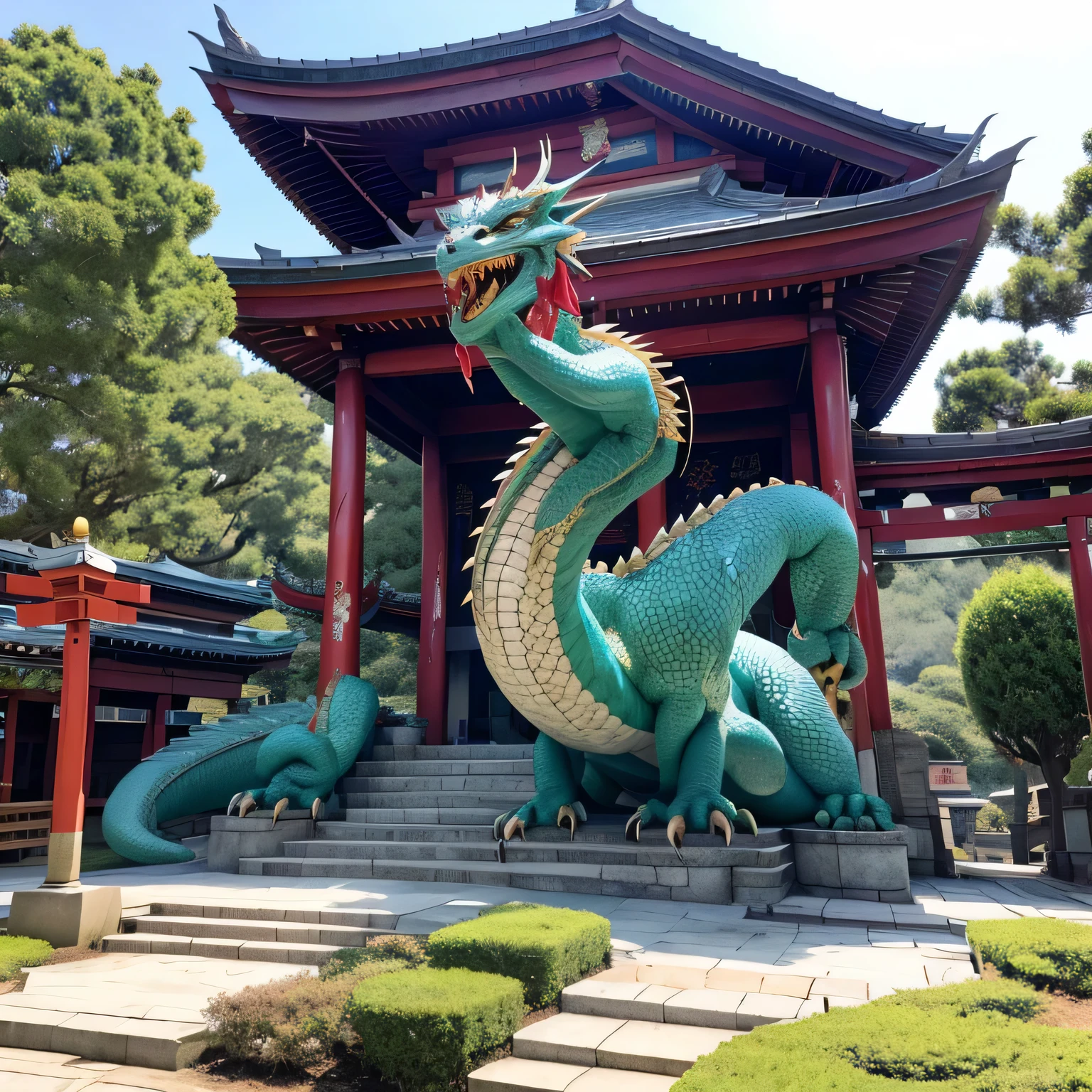 A dragon that makes wishes come true shrine