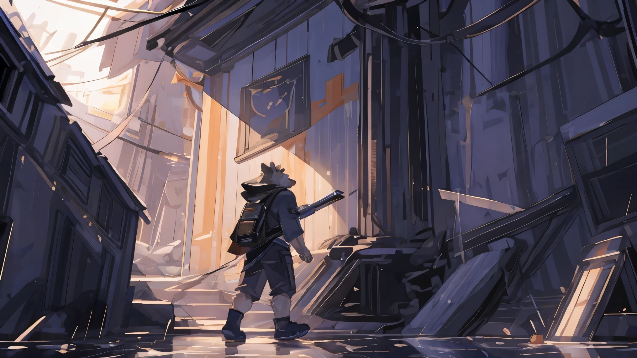 (masterpiece:1.2), best quality,PIXIV,official art,(ray tracing,cinematic lighting),cloudy_sky,(1_male:1.3), solo, anthro, (muscle), (Grey fur:1.4), (muscular bear), (bear tail), (beard:1.2), midjourney, thick eyebrow, (white background :1.3), black tank top, open hoodie, cargo shorts, boots , Salar de Uyuni ,rainy ,reflection