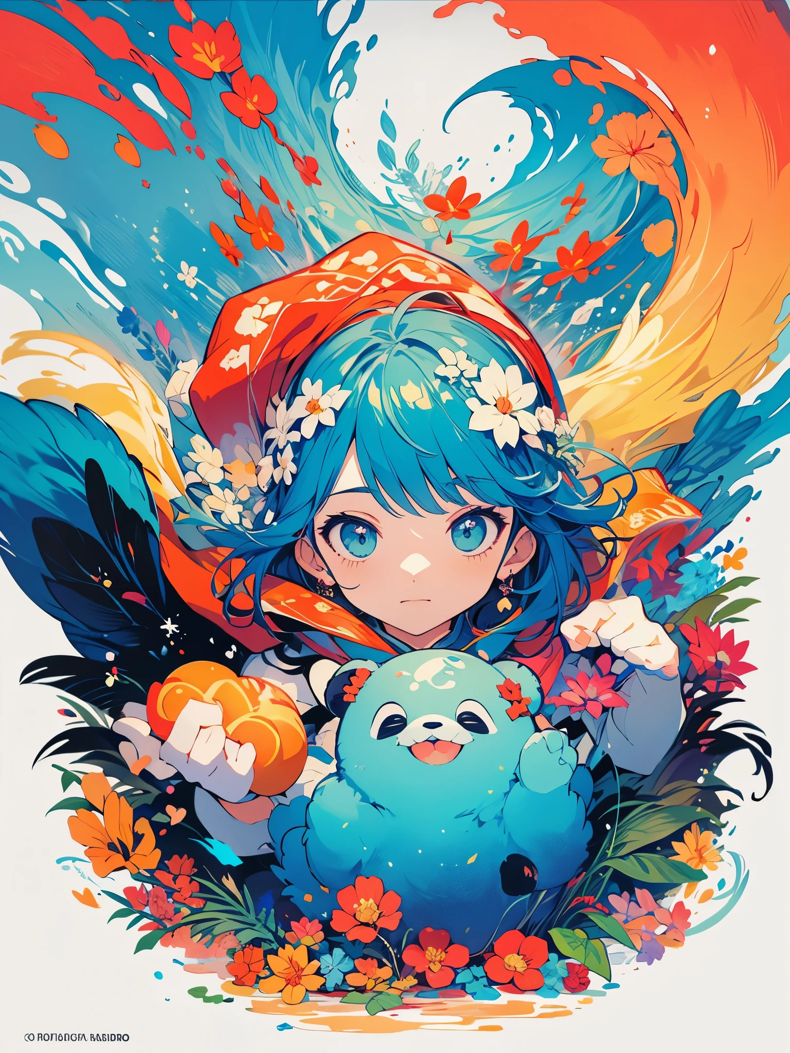 obra de arte, melhor qualidade,Estilo de brinquedo de caixa cega, cores parecidas com ghibli, Pelo lado, Atmospheric perspective, f/1.8, Ultra HD, obra de arte, preciso, Alto detalhe, alta qualidade, high resolution, a panda meditando, meditando, Hands folded, nuvens auspiciosas chinesas, em torno da, fluindo,